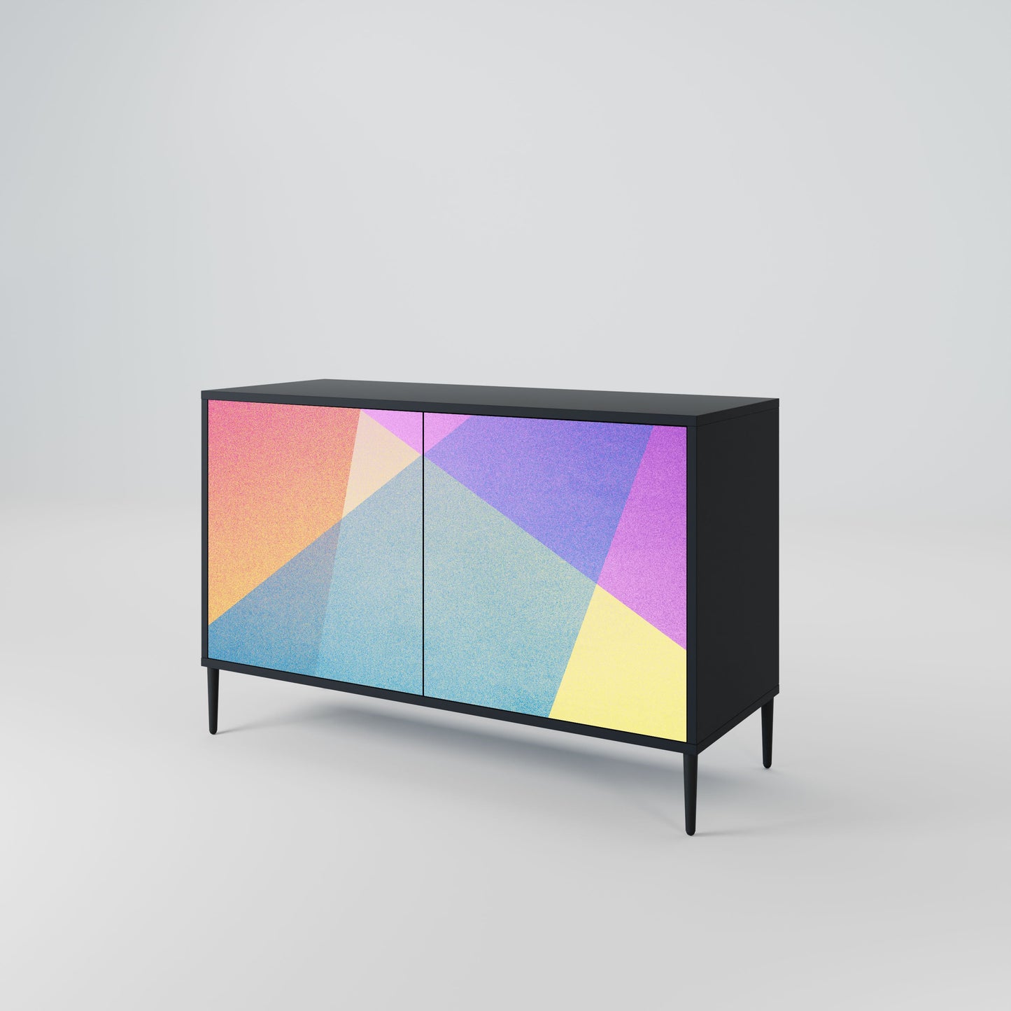 Credenza a 2 ante BRIGHT GEOMETRY in finitura nera