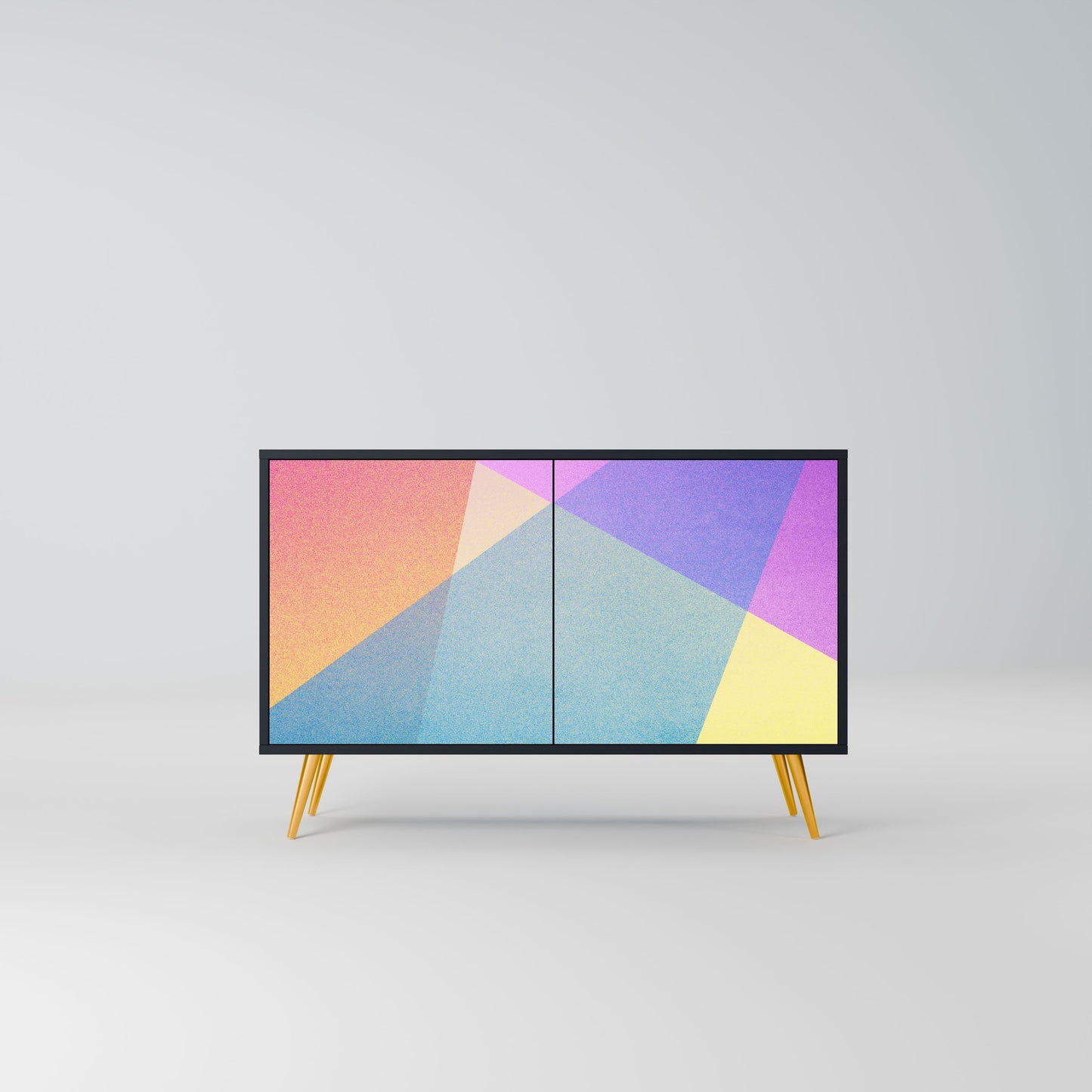 Credenza a 2 ante BRIGHT GEOMETRY in finitura nera