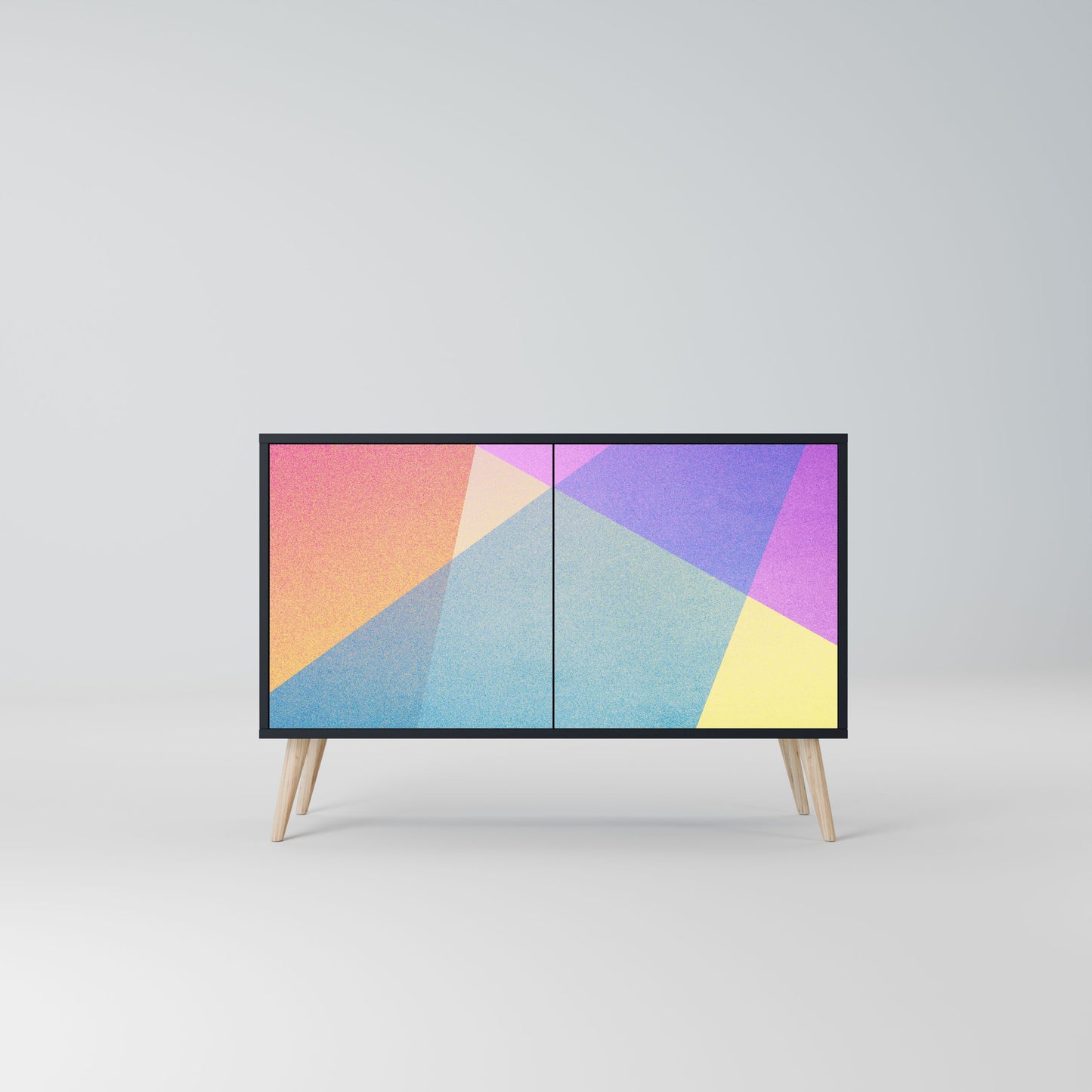 Credenza a 2 ante BRIGHT GEOMETRY in finitura nera