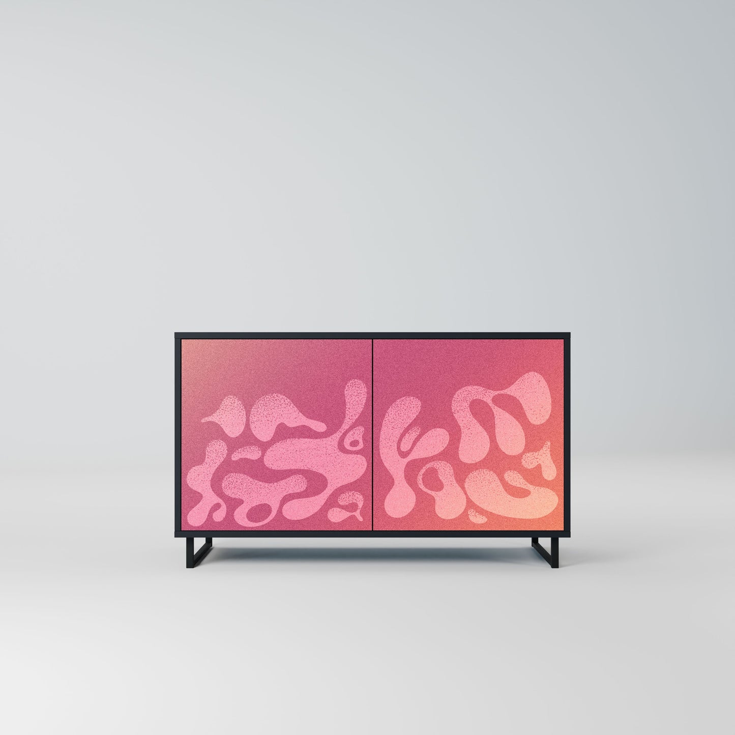 Credenza IRREGULAR PINK a 2 ante in finitura nera