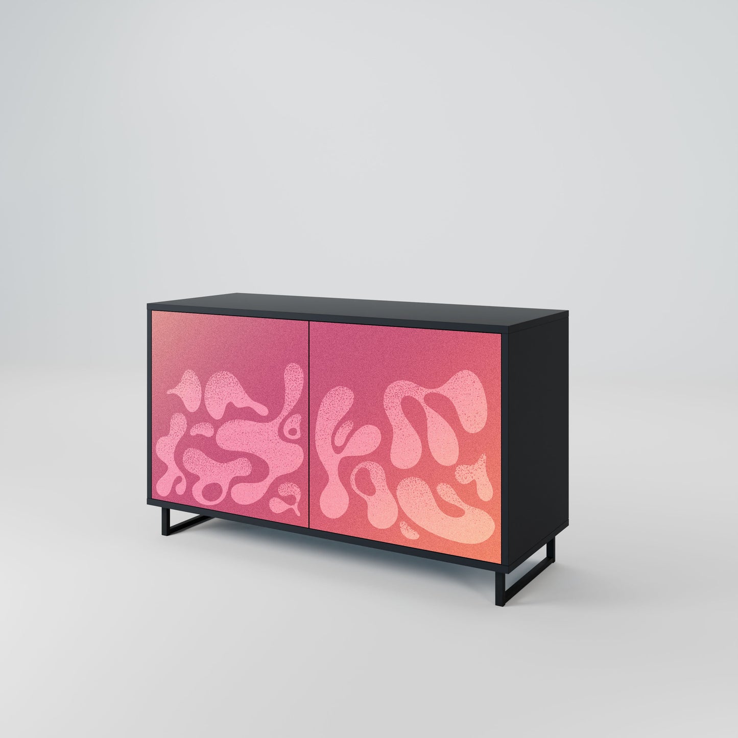 Credenza IRREGULAR PINK a 2 ante in finitura nera
