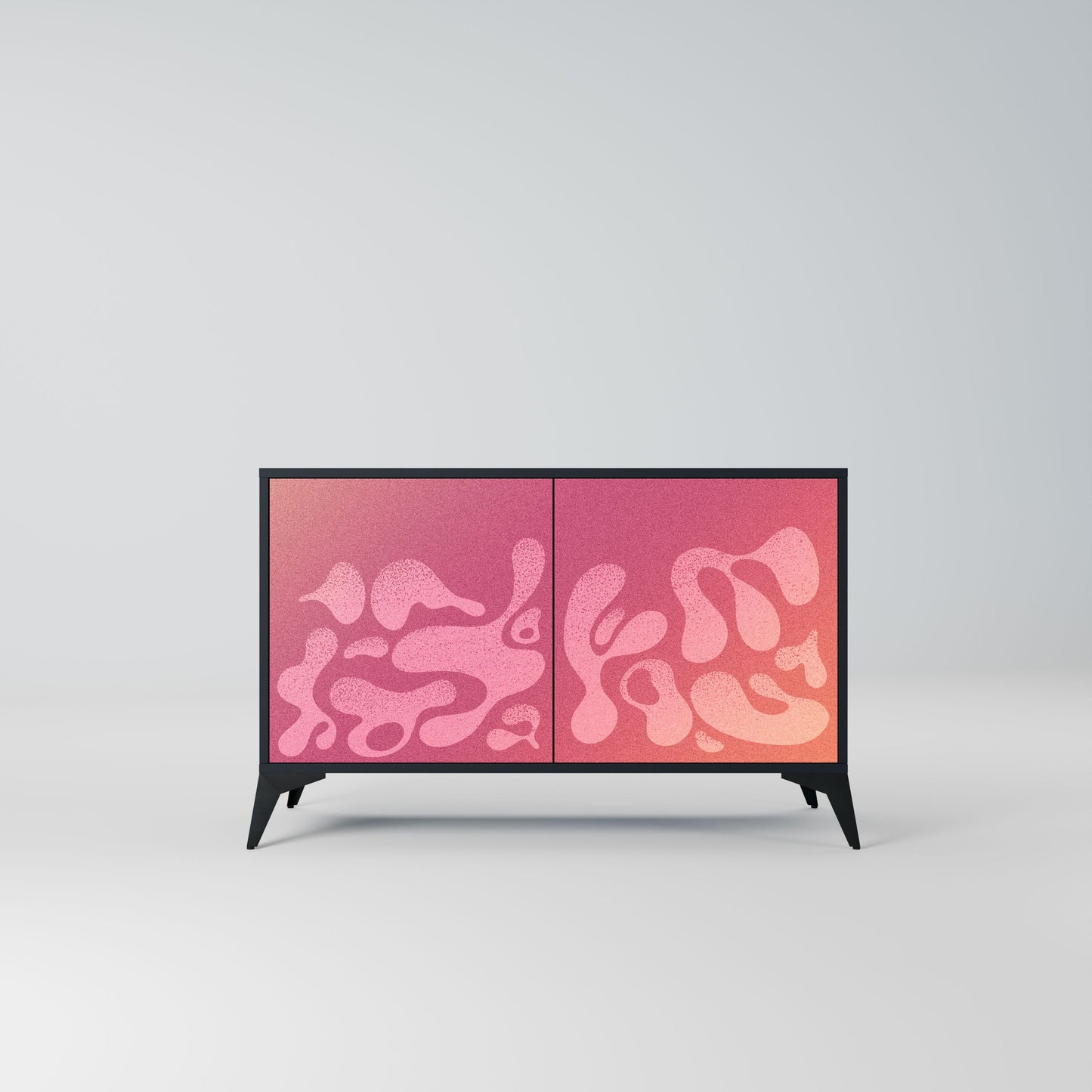 Credenza IRREGULAR PINK a 2 ante in finitura nera