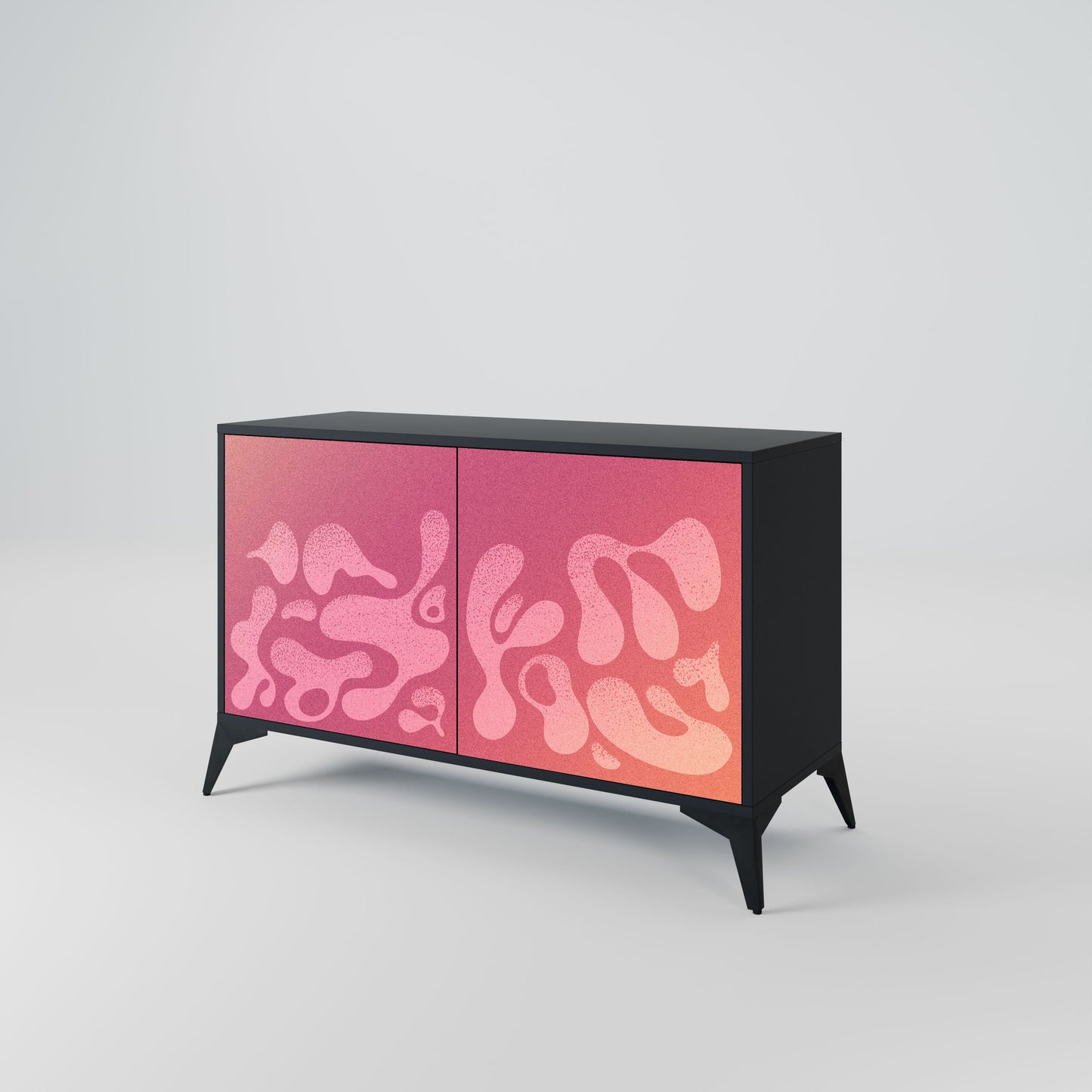 Credenza IRREGULAR PINK a 2 ante in finitura nera