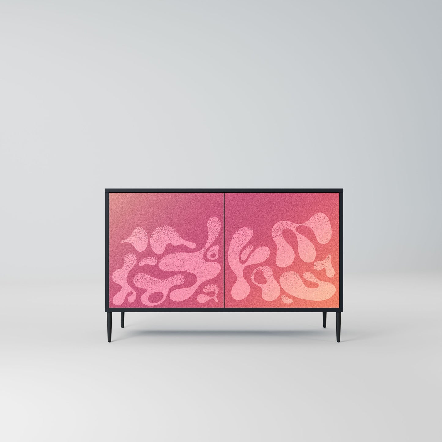 Credenza IRREGULAR PINK a 2 ante in finitura nera