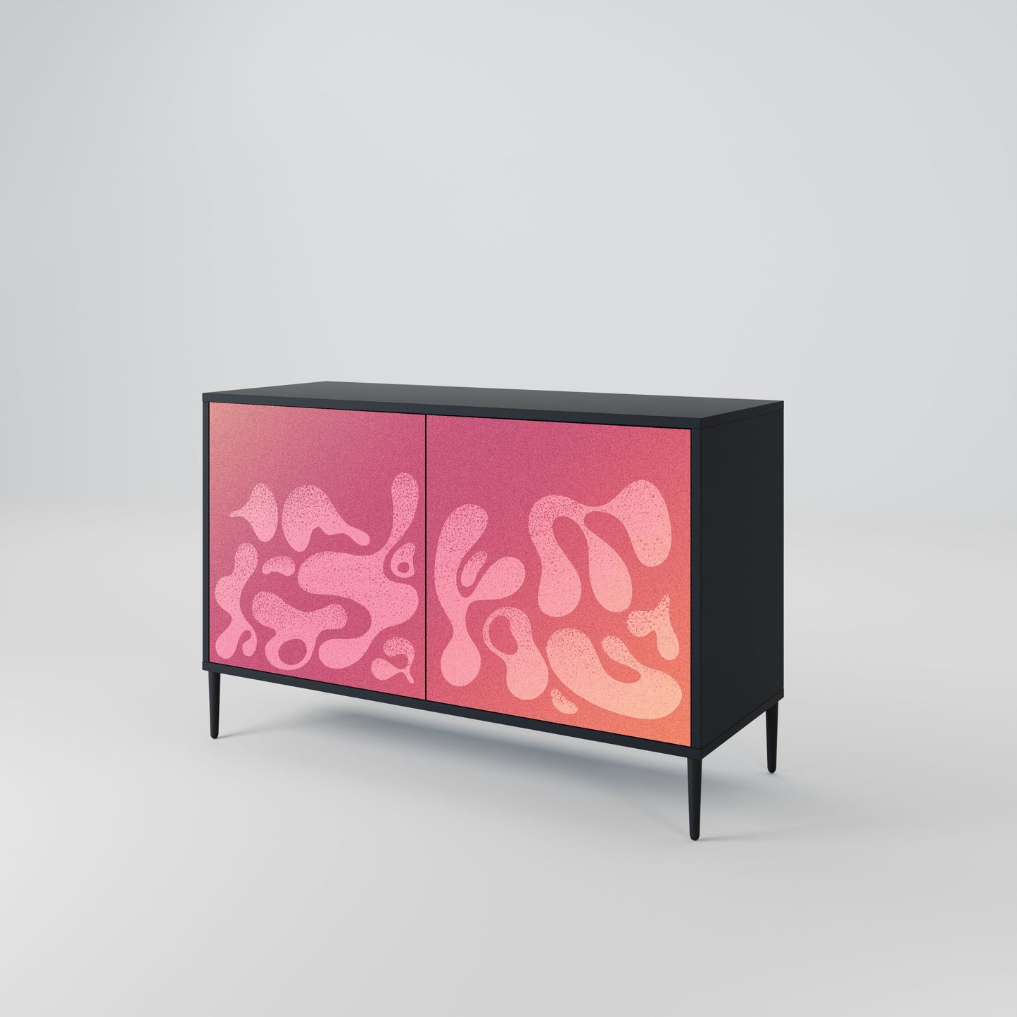 Credenza IRREGULAR PINK a 2 ante in finitura nera