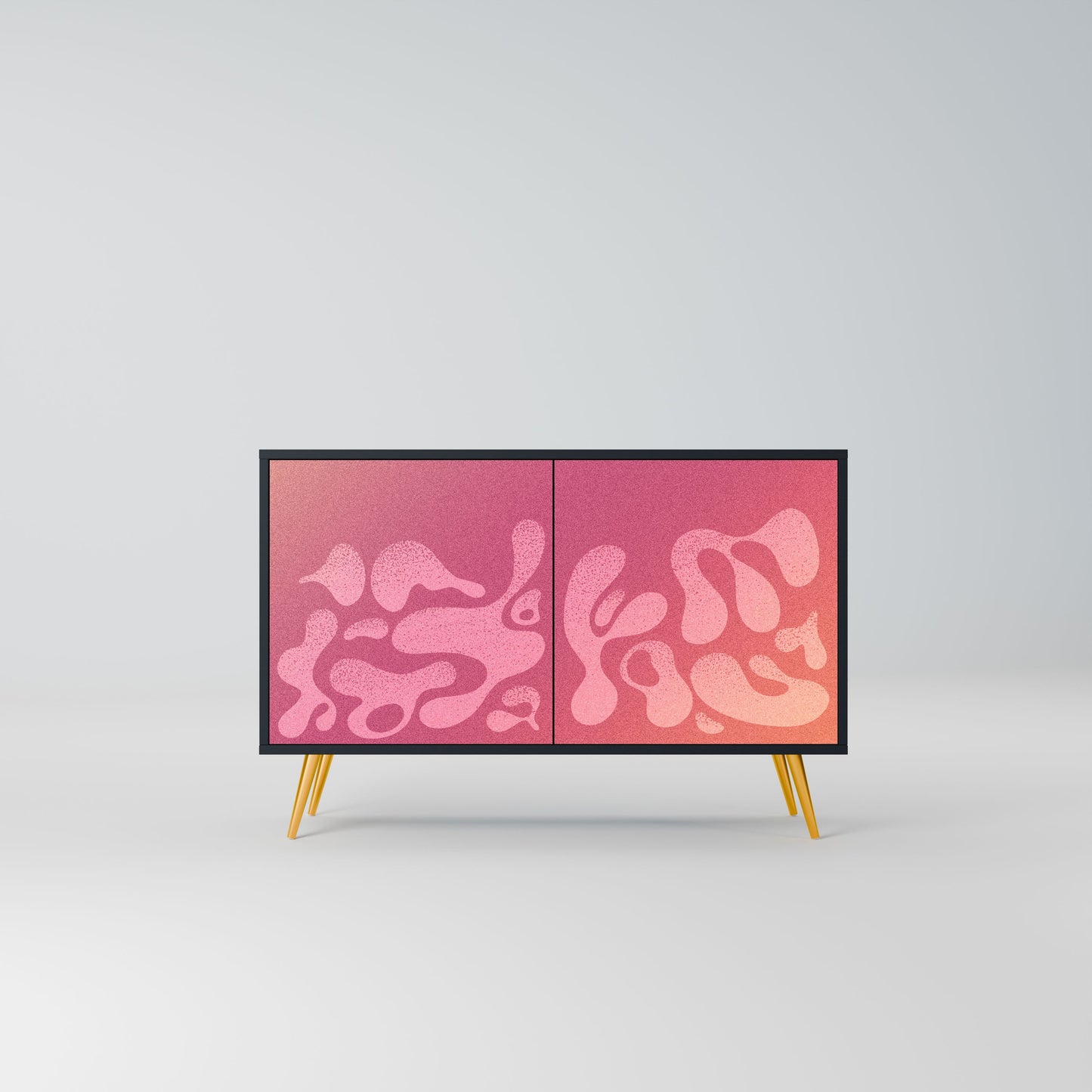 Credenza IRREGULAR PINK a 2 ante in finitura nera