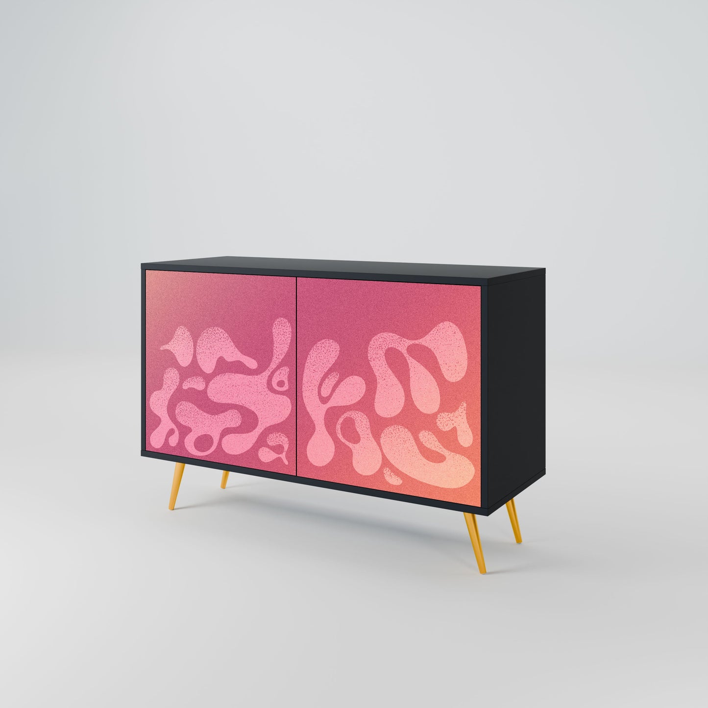Credenza IRREGULAR PINK a 2 ante in finitura nera