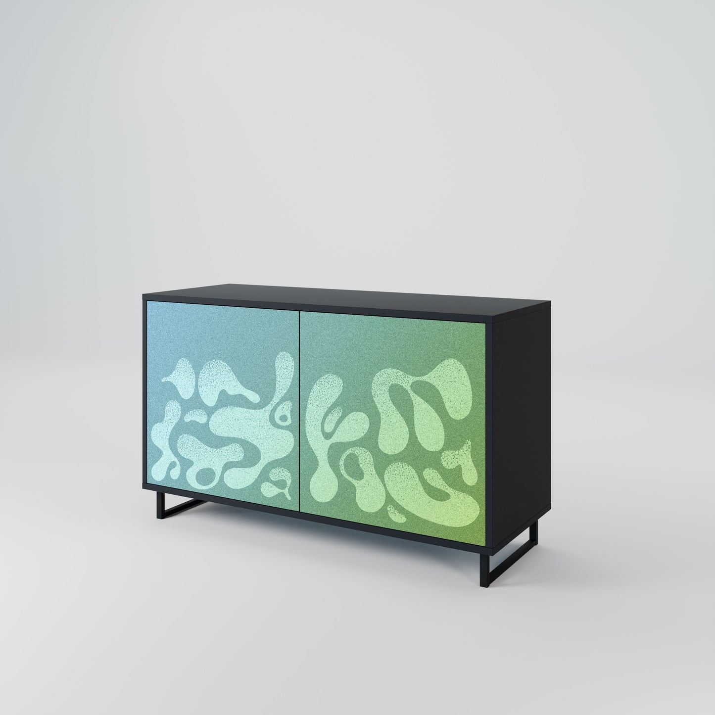 Credenza IRREGULAR BLUE a 2 ante in finitura nera
