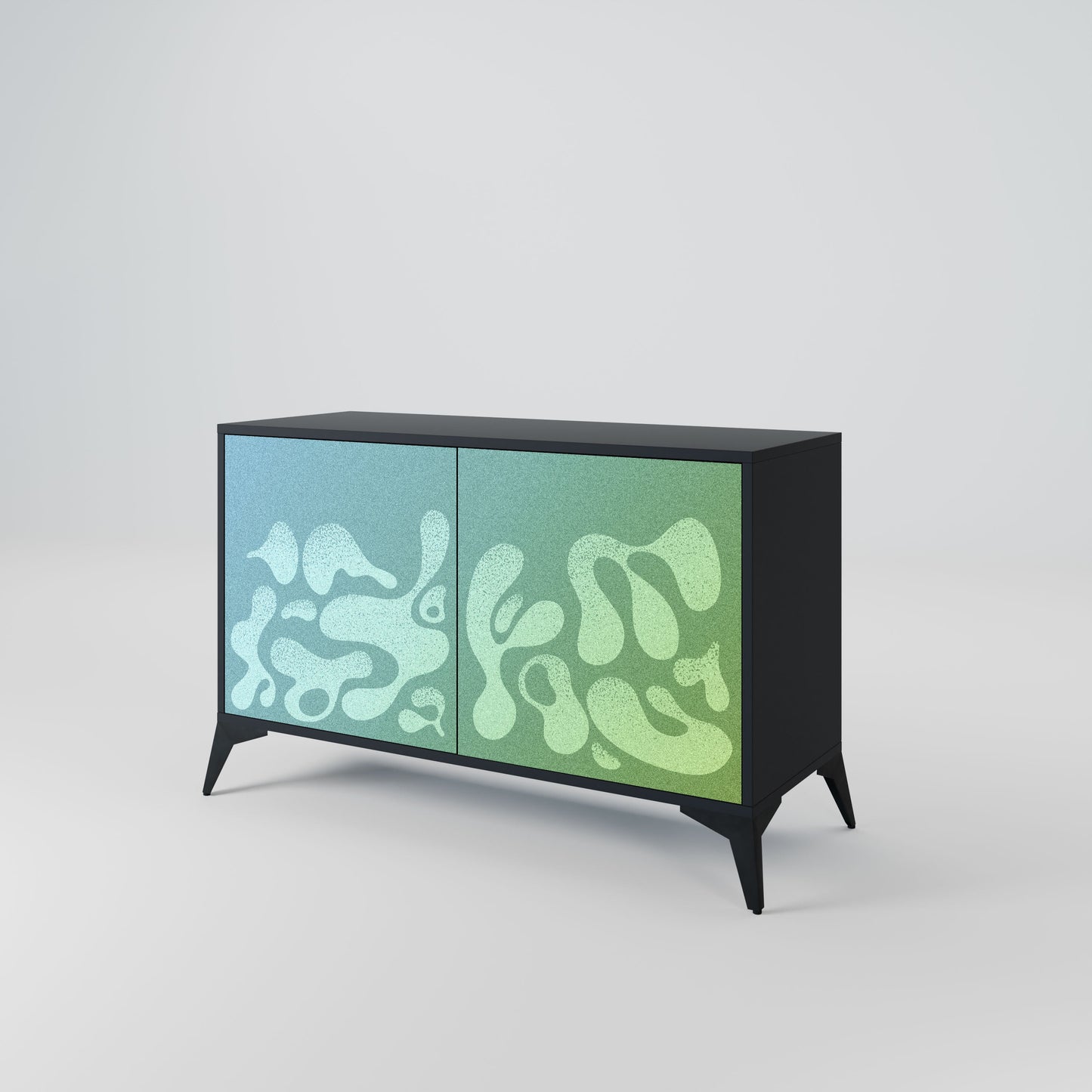 Credenza IRREGULAR BLUE a 2 ante in finitura nera