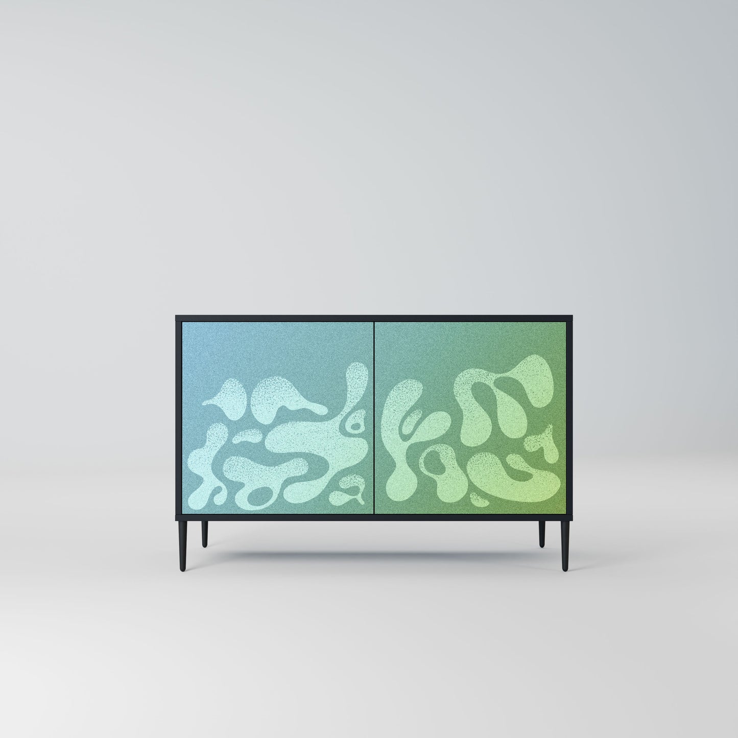 Credenza IRREGULAR BLUE a 2 ante in finitura nera