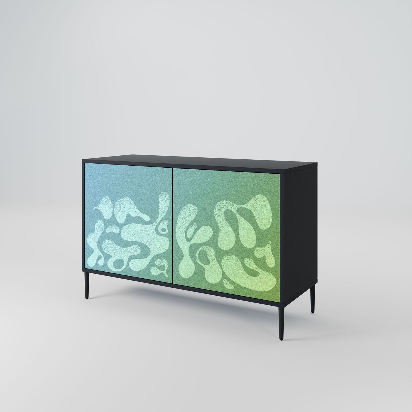 Credenza IRREGULAR BLUE a 2 ante in finitura nera
