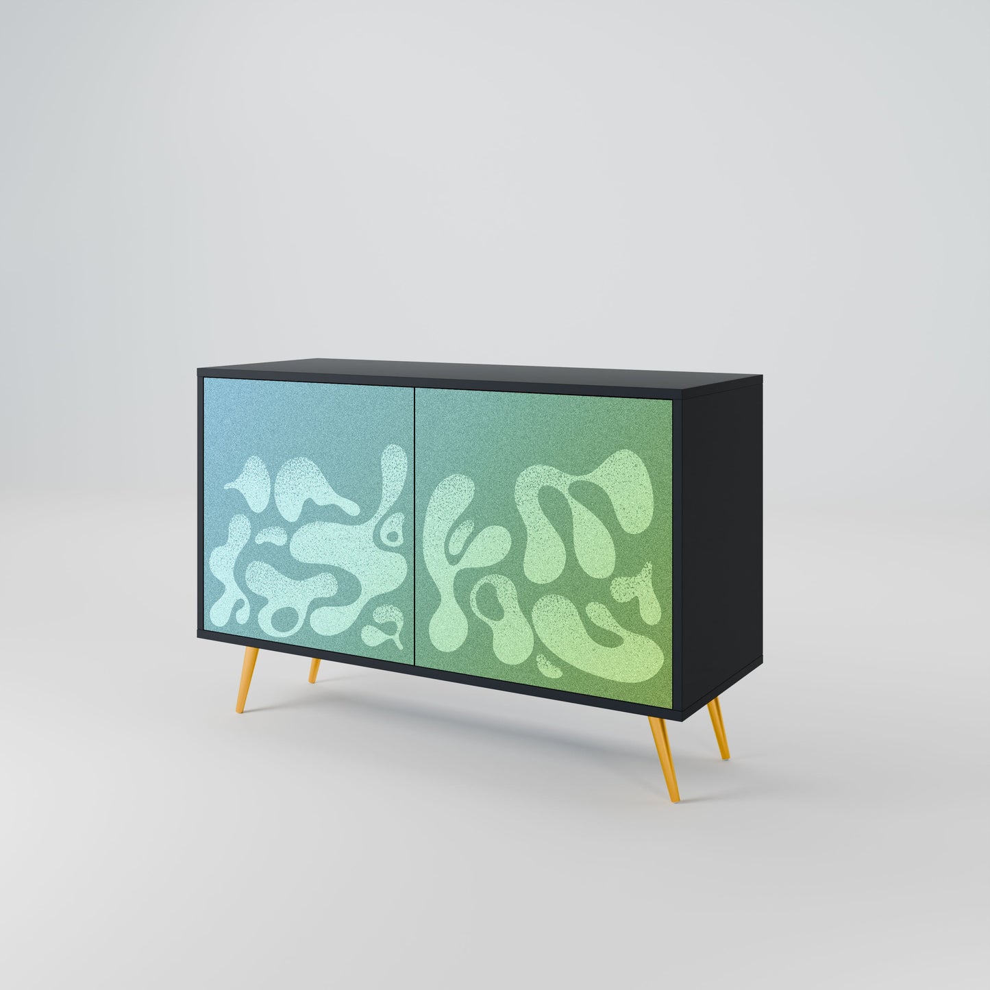 Credenza IRREGULAR BLUE a 2 ante in finitura nera