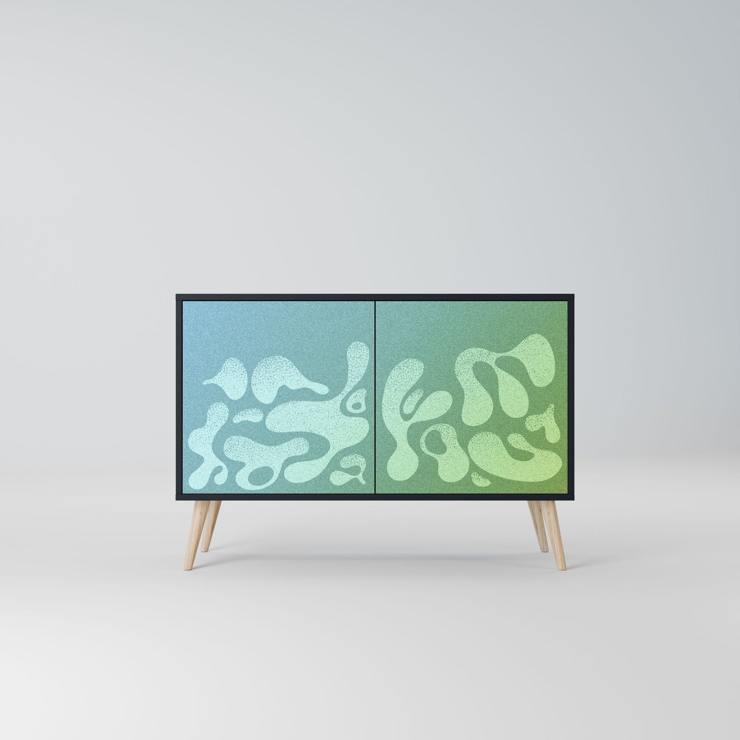 Credenza IRREGULAR BLUE a 2 ante in finitura nera