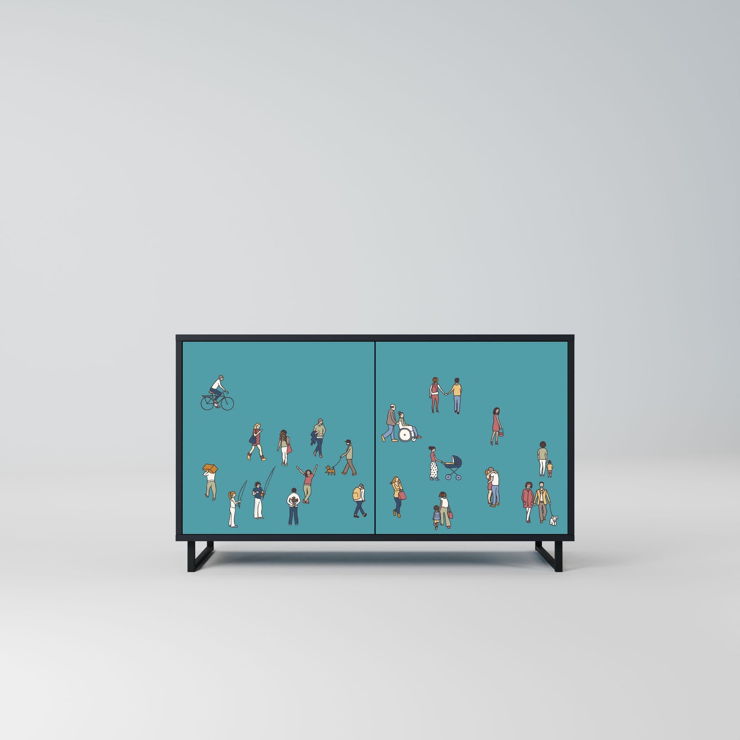 Credenza COLLECTIVE STREAM a 2 ante in finitura nera