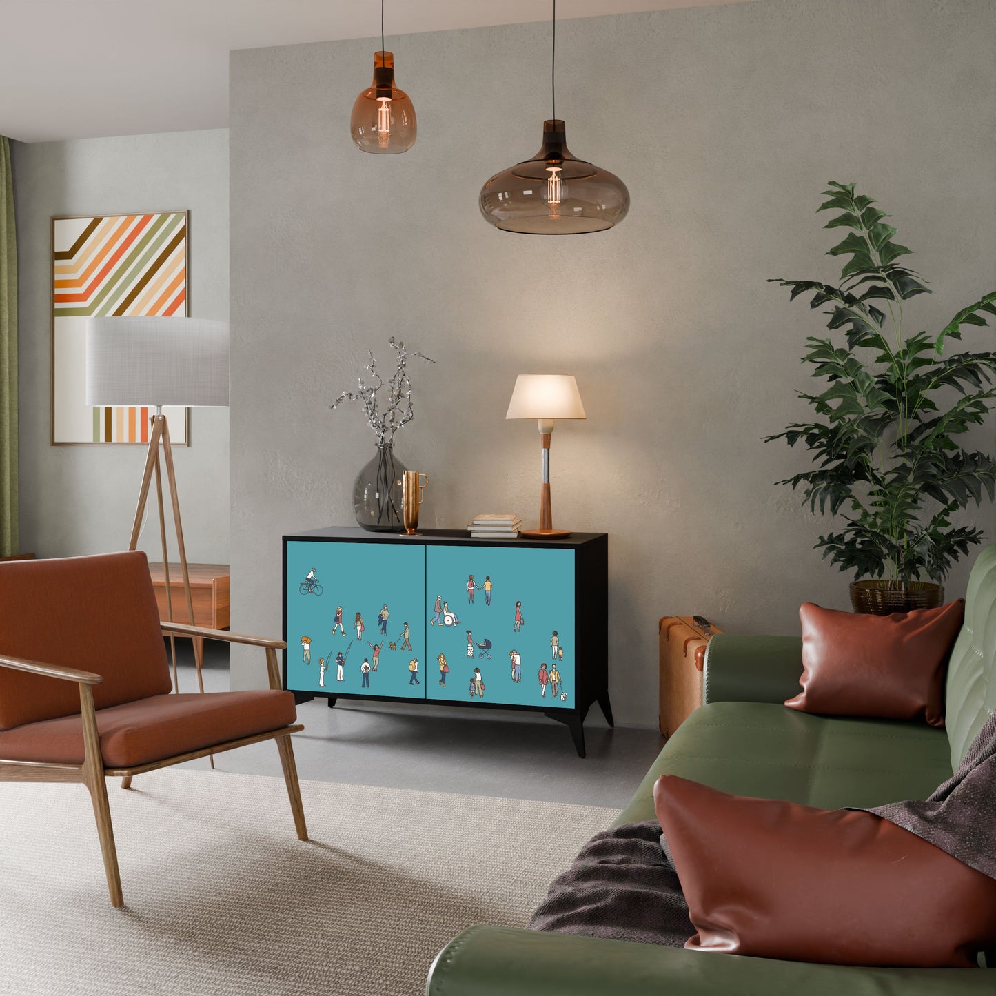 Credenza COLLECTIVE STREAM a 2 ante in finitura nera