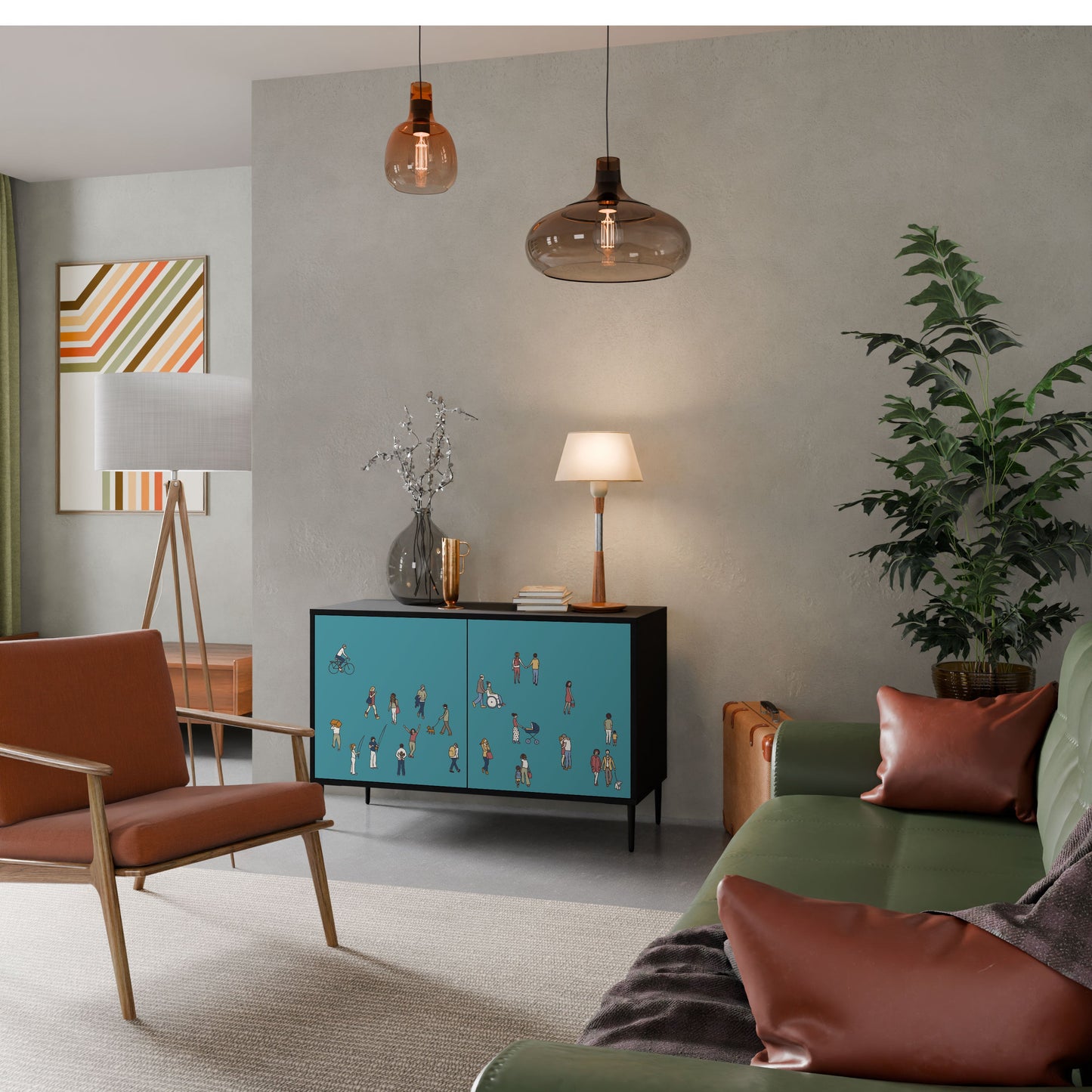 Credenza COLLECTIVE STREAM a 2 ante in finitura nera