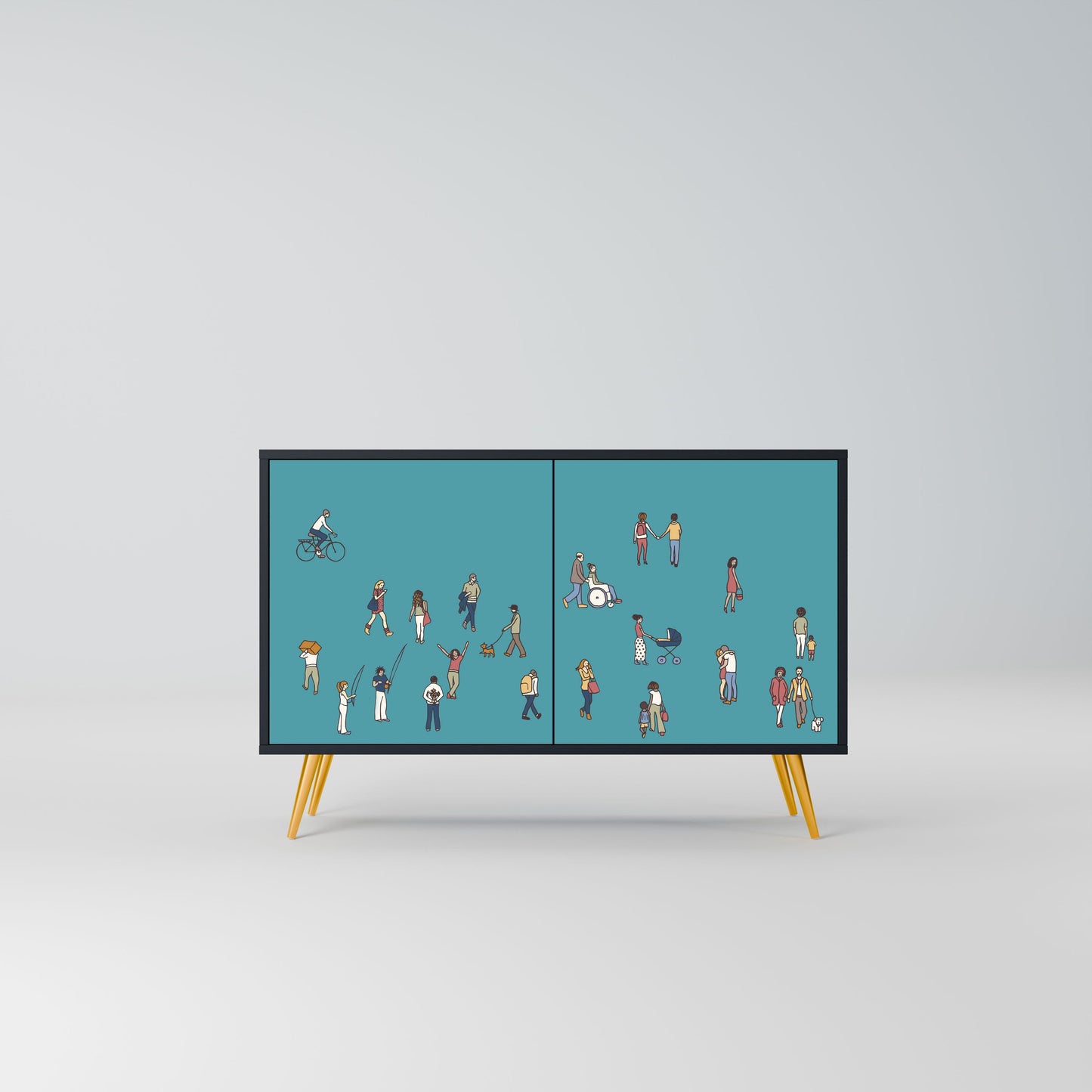Credenza COLLECTIVE STREAM a 2 ante in finitura nera