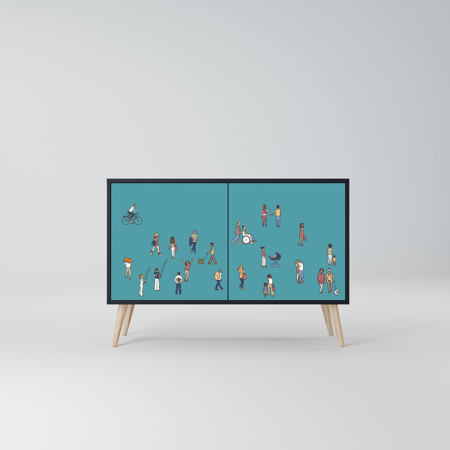 Credenza COLLECTIVE STREAM a 2 ante in finitura nera