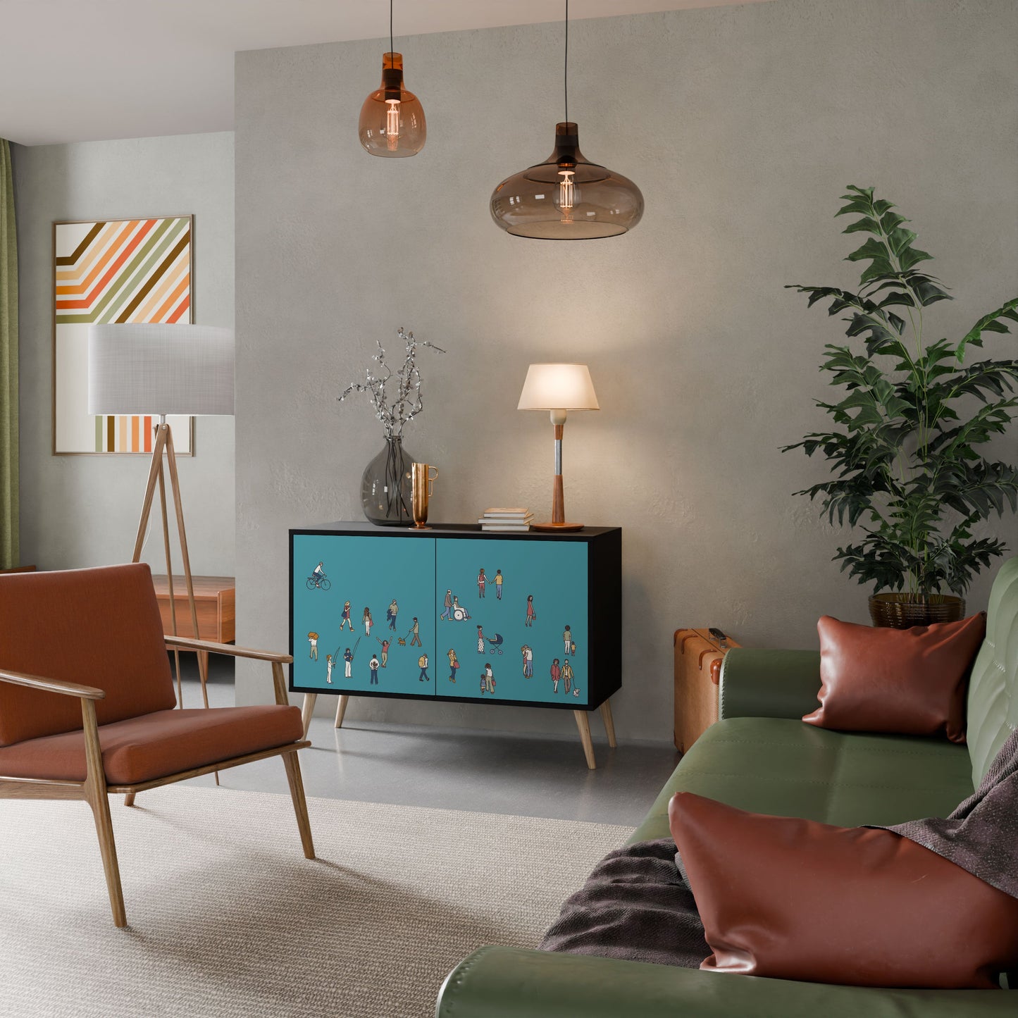 Credenza COLLECTIVE STREAM a 2 ante in finitura nera