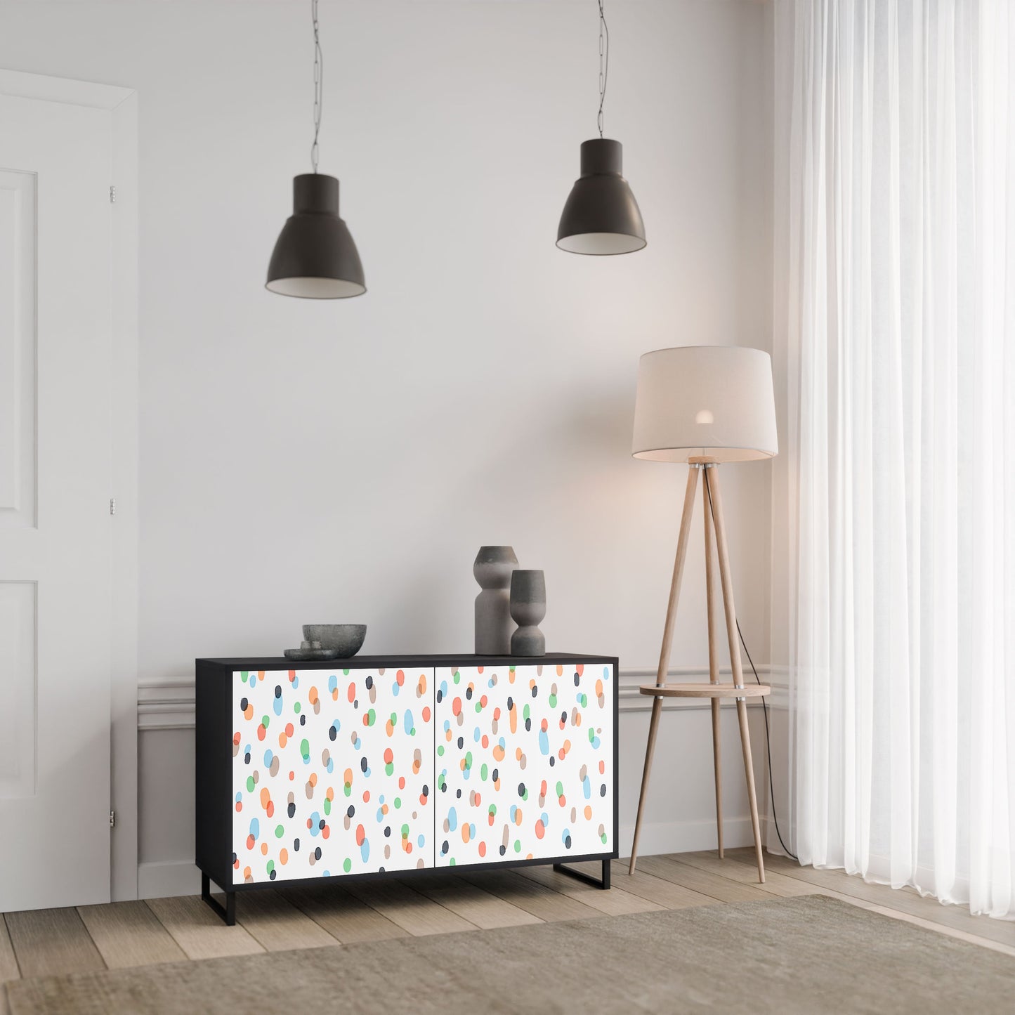 Credenza ENERGETIC SPOT a 2 ante in finitura nera