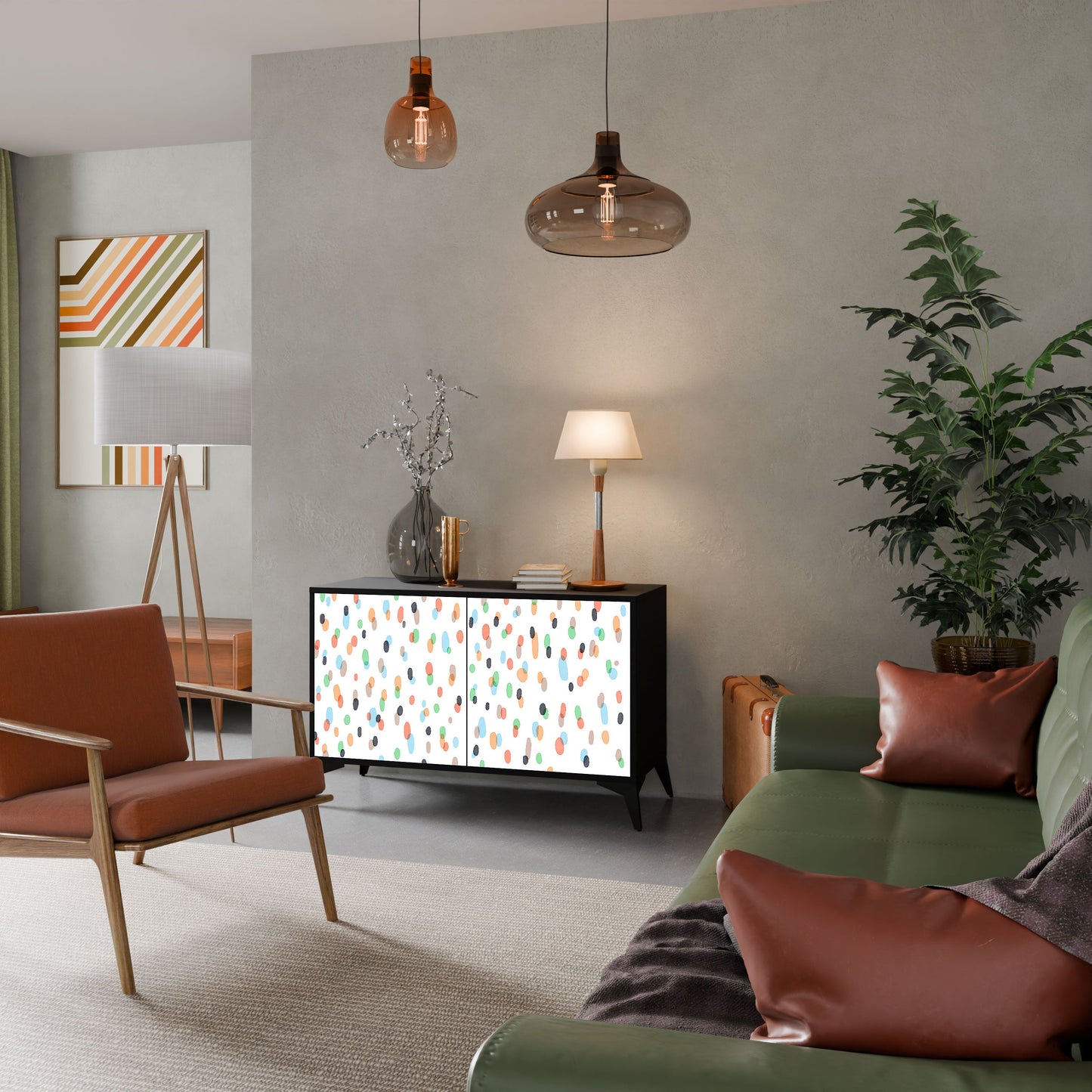 Credenza ENERGETIC SPOT a 2 ante in finitura nera