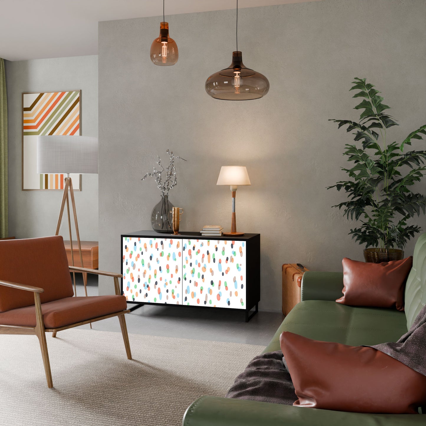 Credenza ENERGETIC SPOT a 2 ante in finitura nera