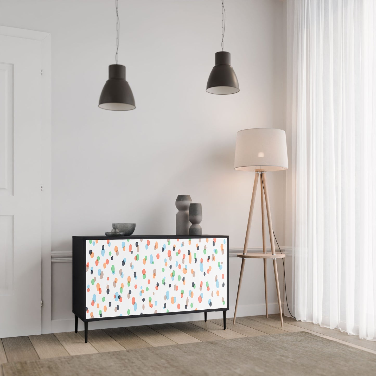 Credenza ENERGETIC SPOT a 2 ante in finitura nera