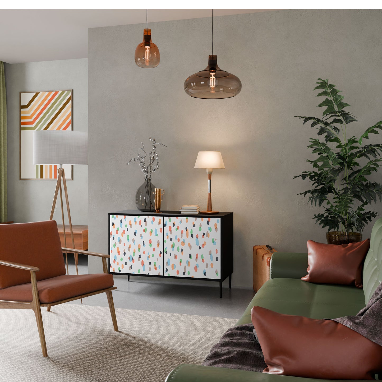 Credenza ENERGETIC SPOT a 2 ante in finitura nera