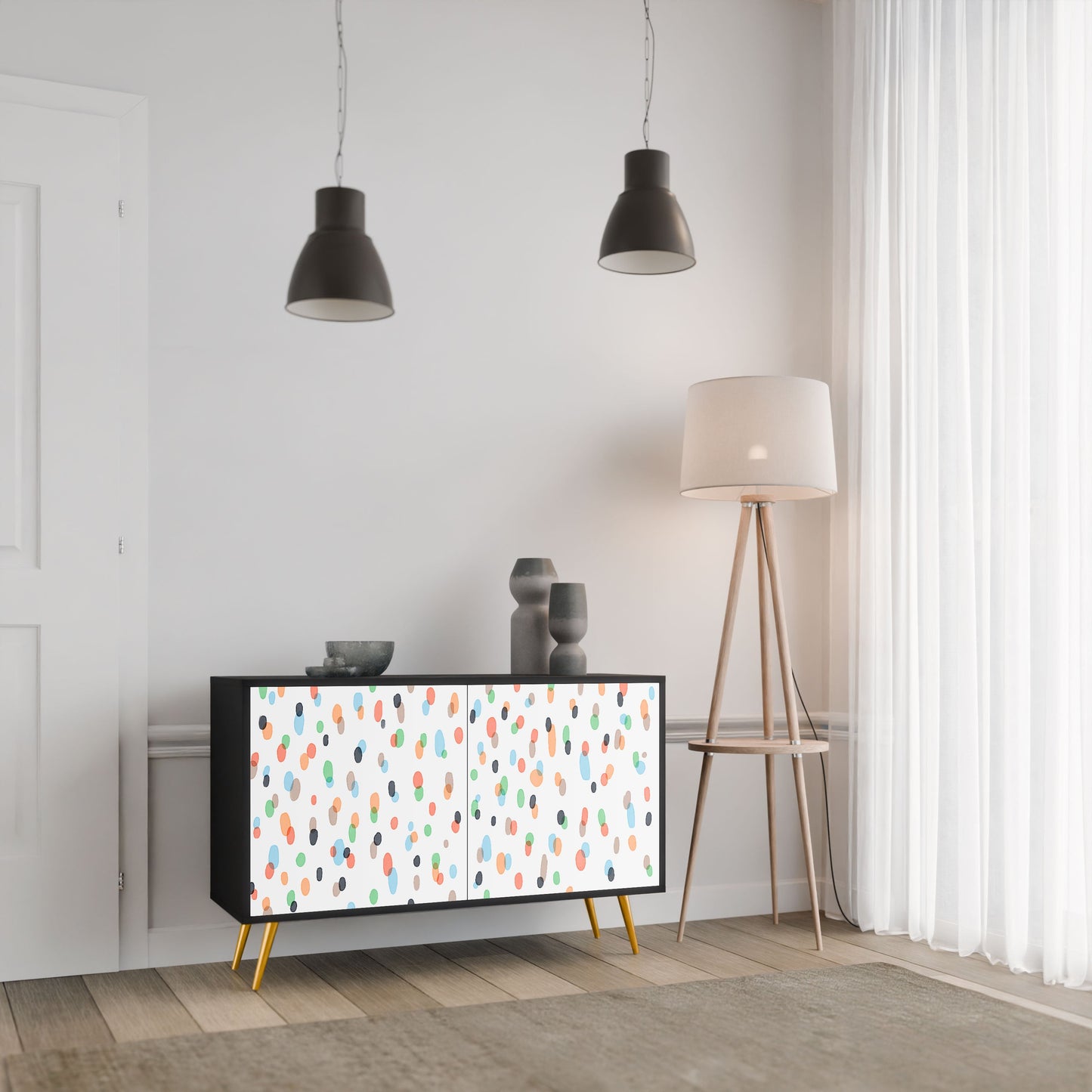 Credenza ENERGETIC SPOT a 2 ante in finitura nera