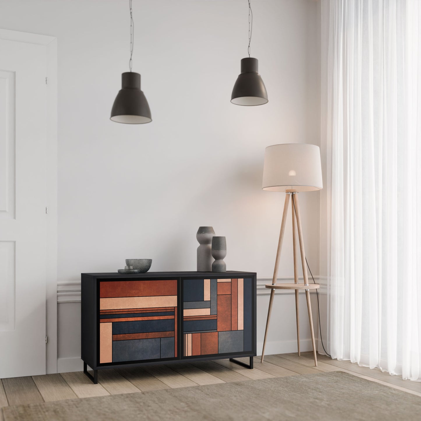 Credenza INTREPID FORMATION a 2 ante in finitura nera