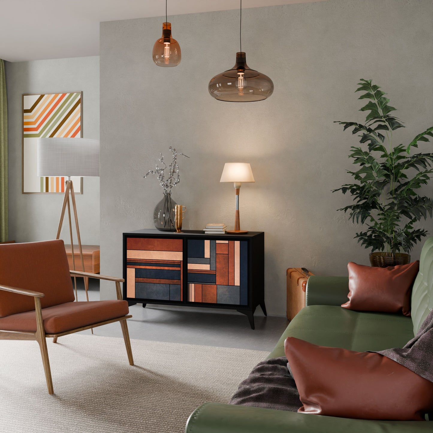 Credenza INTREPID FORMATION a 2 ante in finitura nera
