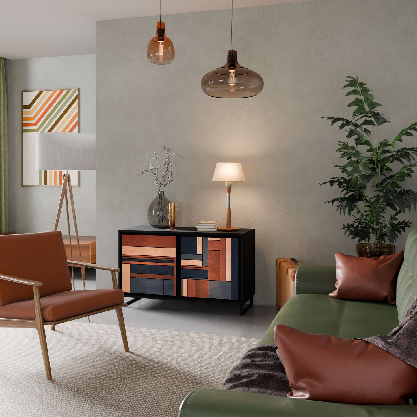 Credenza INTREPID FORMATION a 2 ante in finitura nera