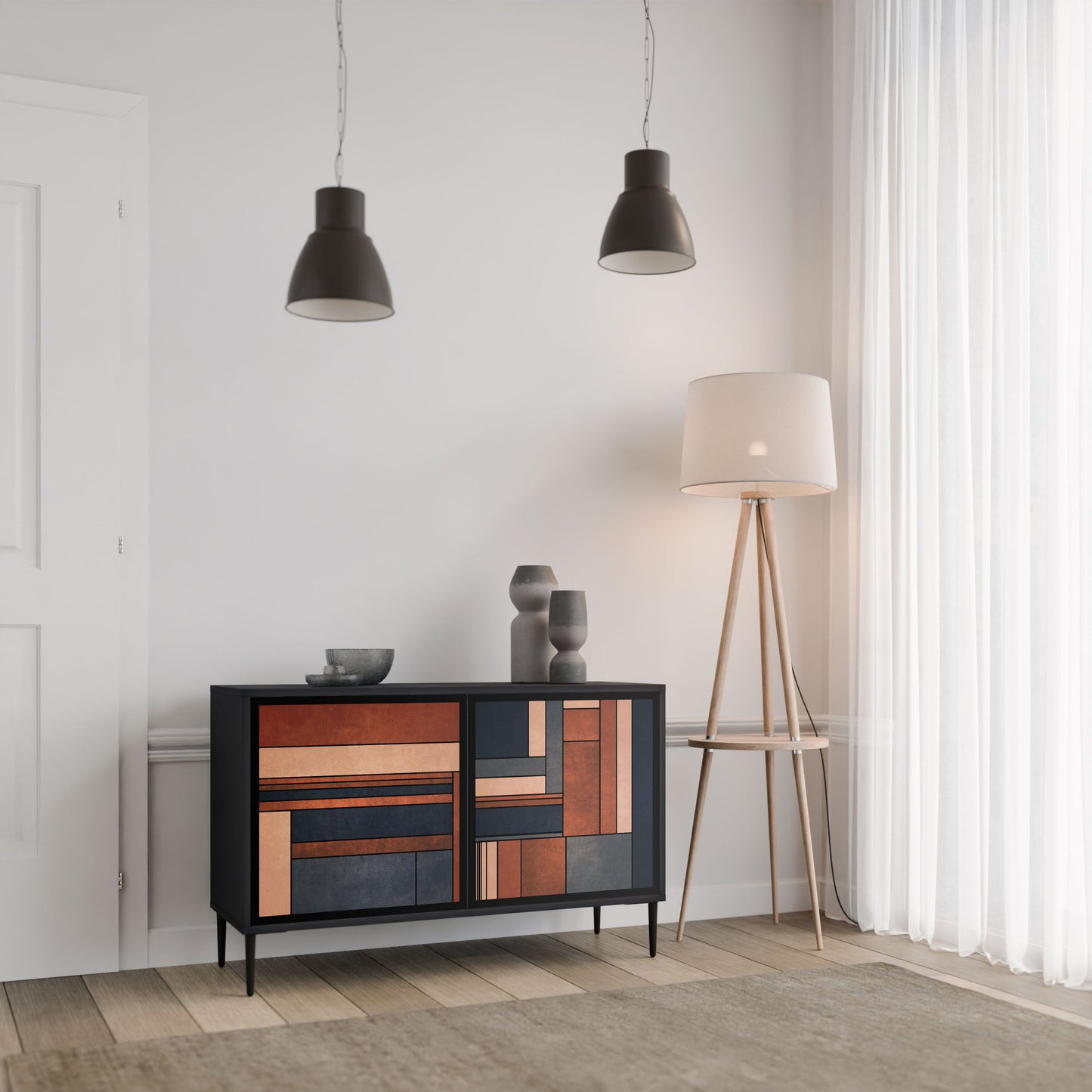 Credenza INTREPID FORMATION a 2 ante in finitura nera
