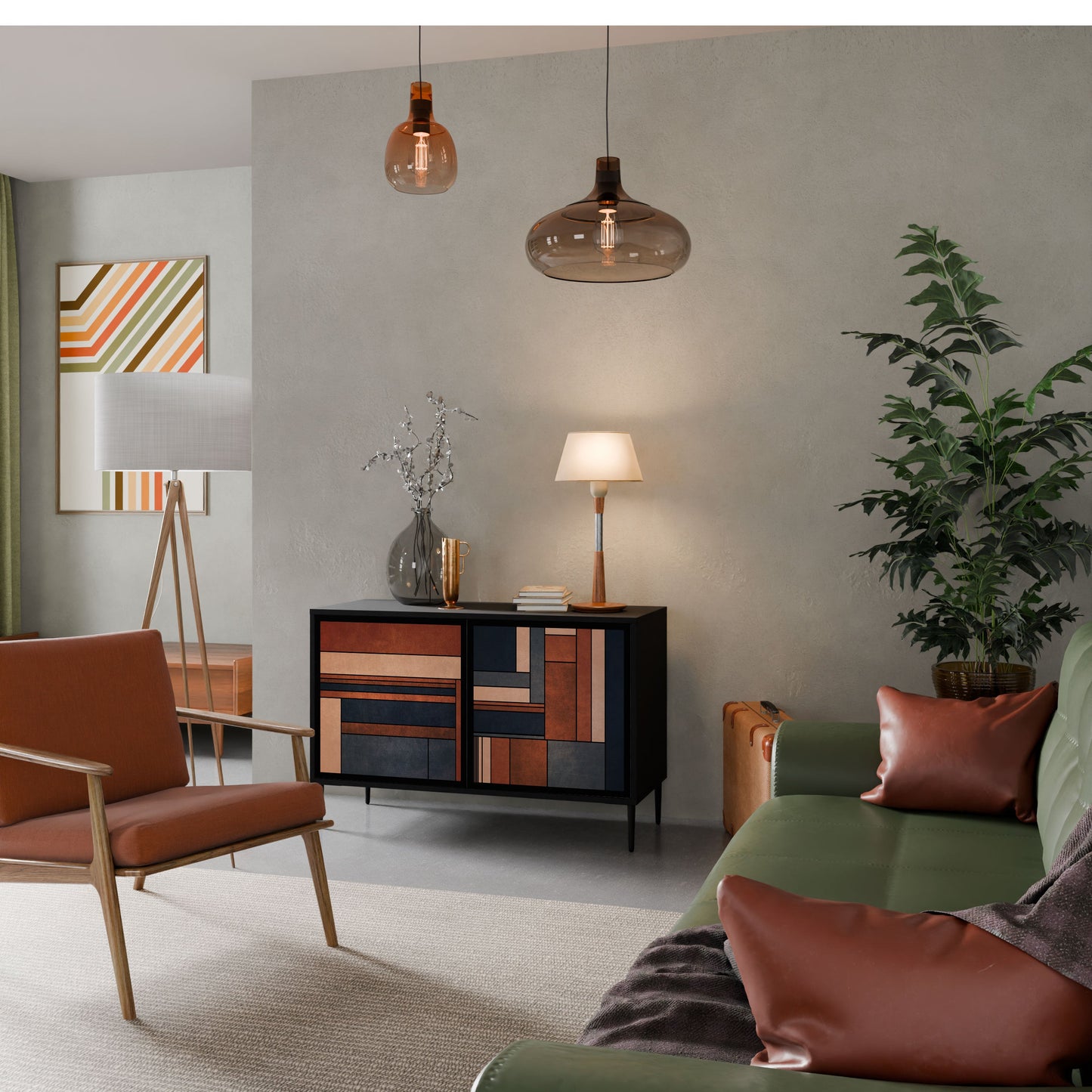 Credenza INTREPID FORMATION a 2 ante in finitura nera