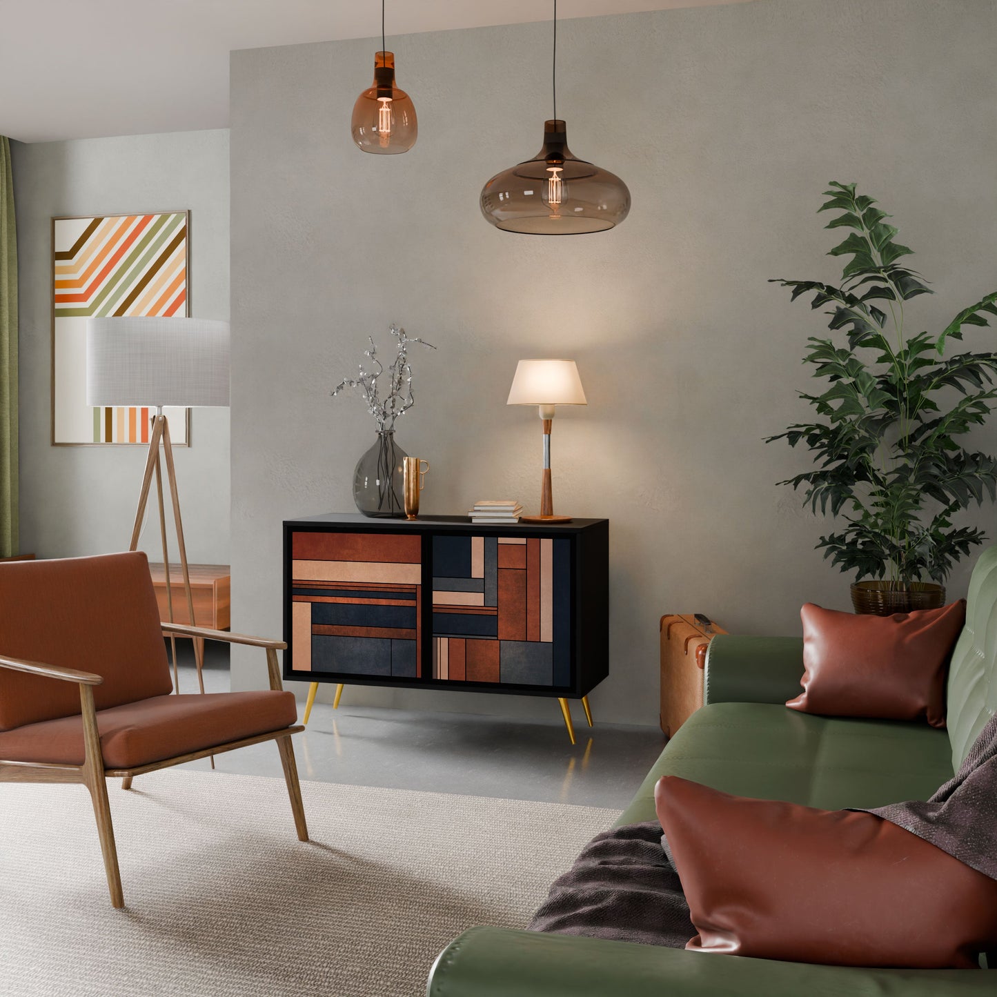 Credenza INTREPID FORMATION a 2 ante in finitura nera