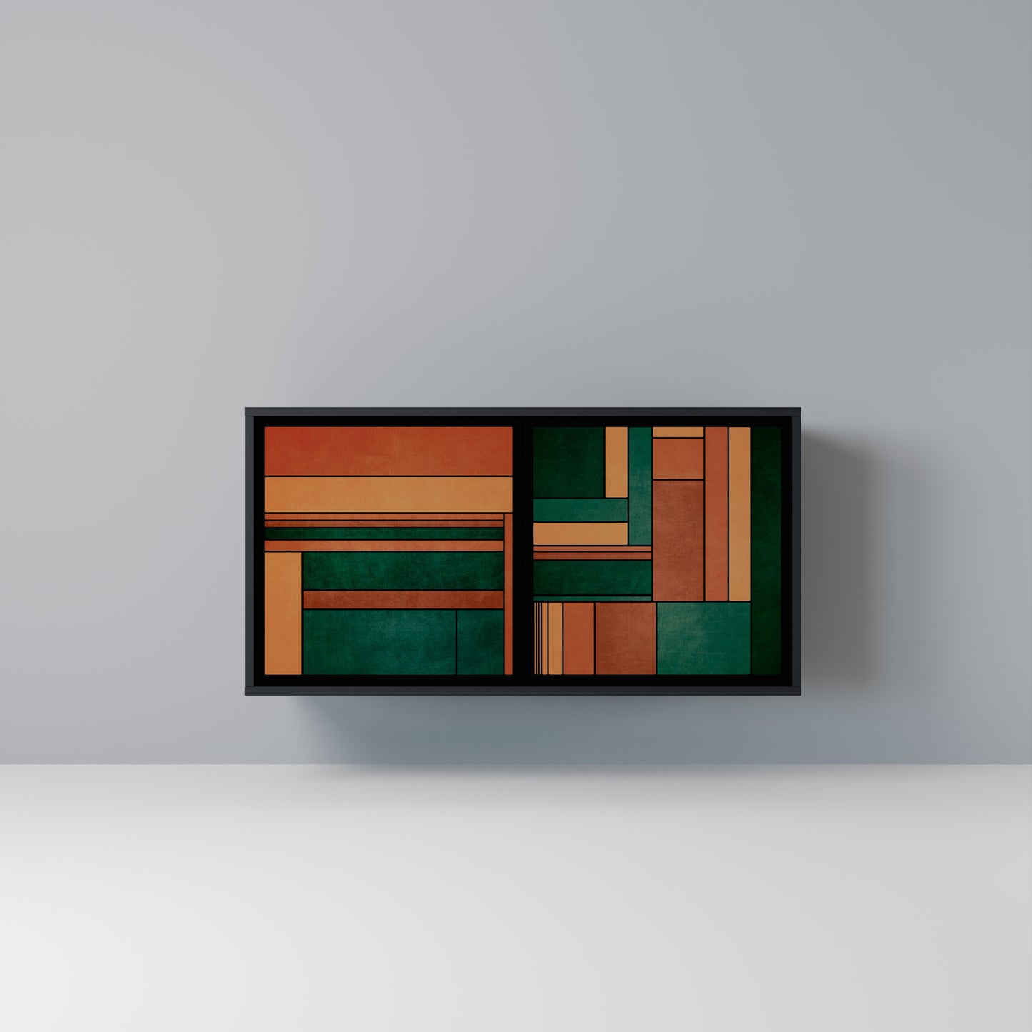 EARTHY FIGURES Madia a 2 Ante in Finitura Nera