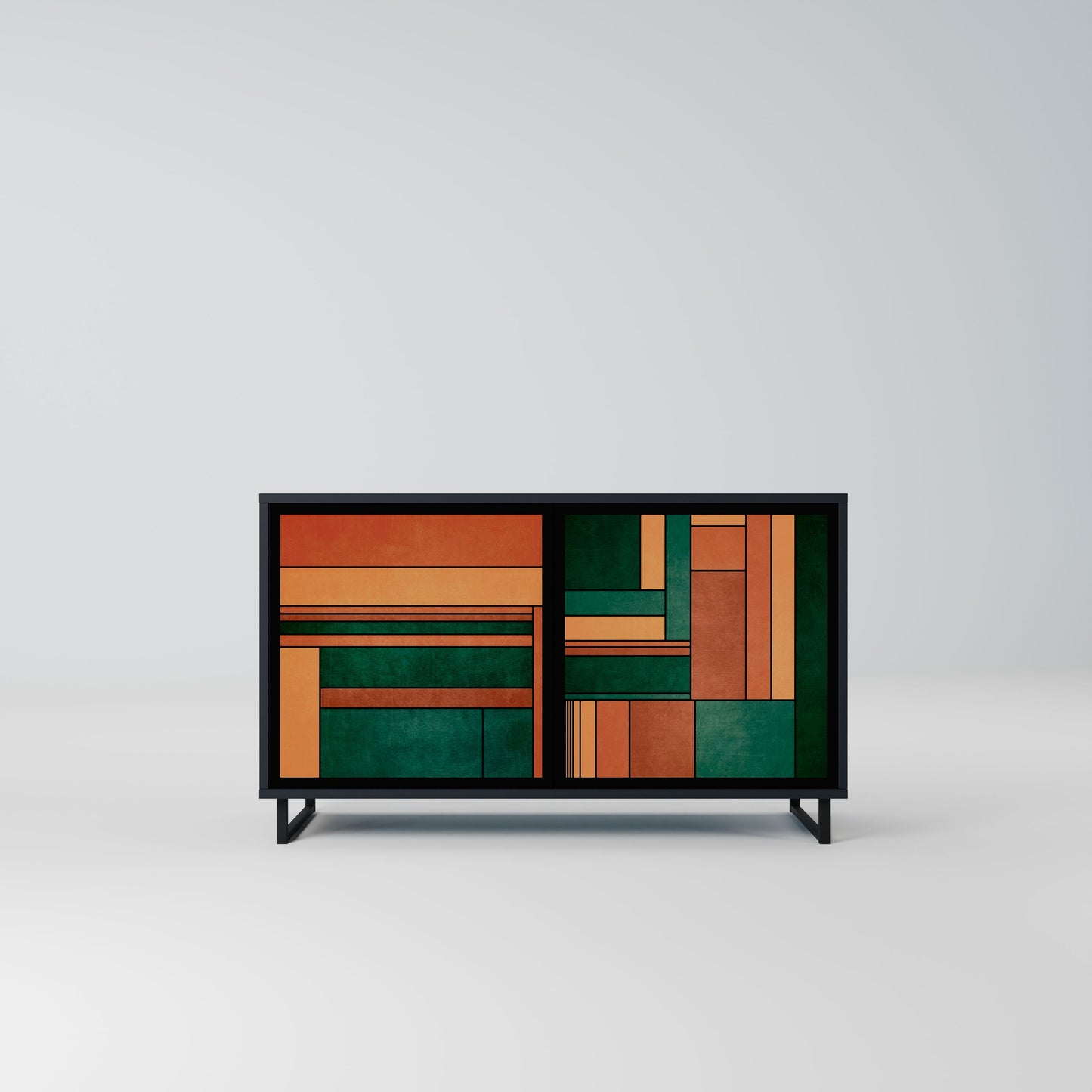 Credenza EARTHY FIGURES a 2 ante con finitura nera