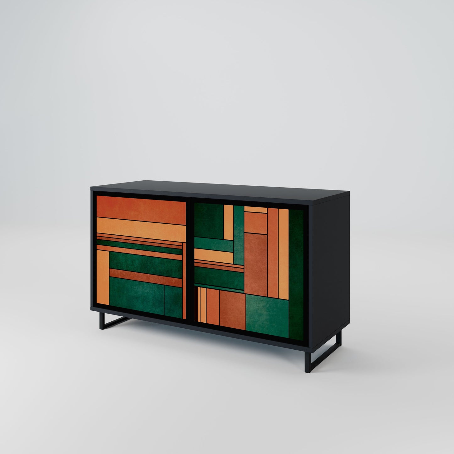 Credenza EARTHY FIGURES a 2 ante con finitura nera