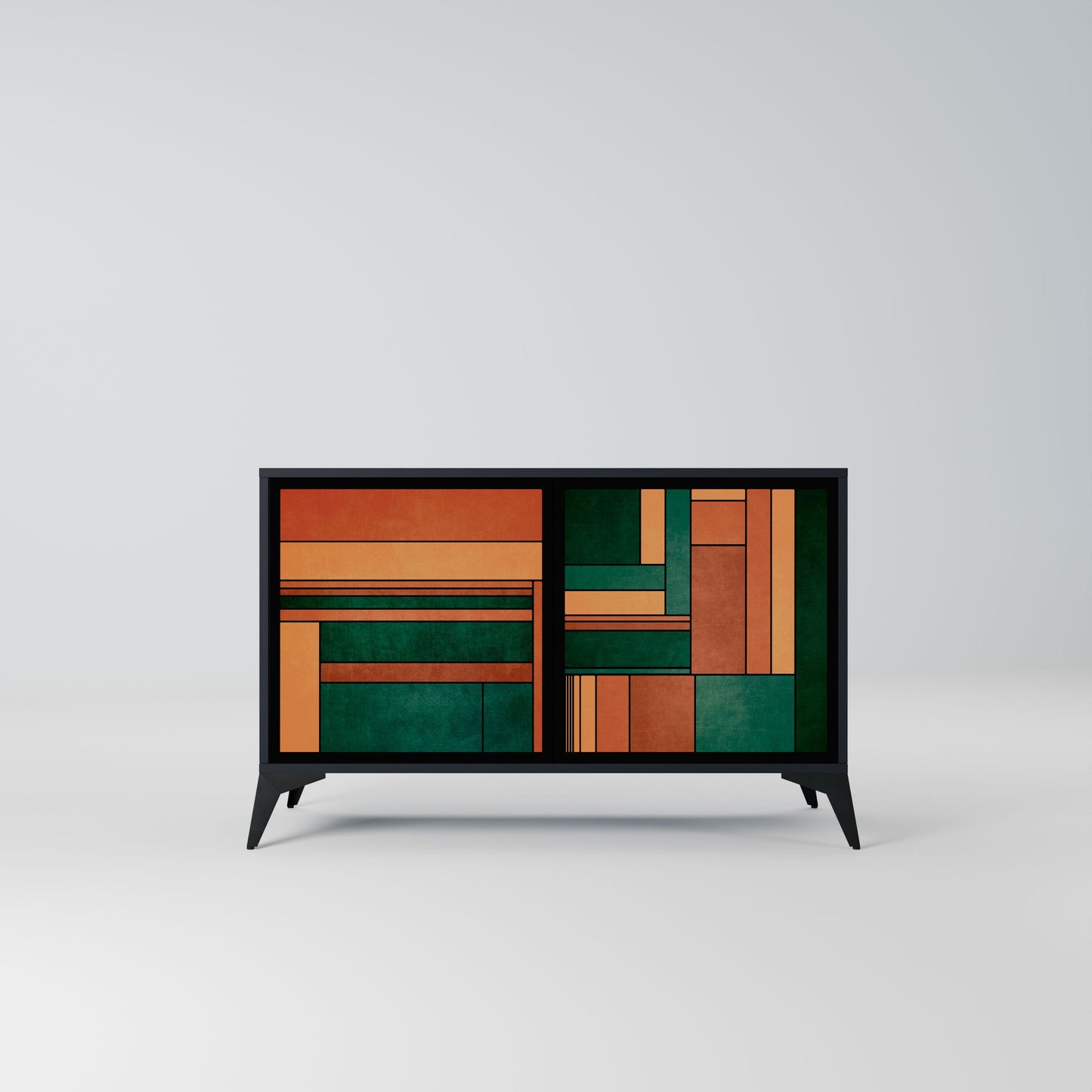 Credenza EARTHY FIGURES a 2 ante con finitura nera