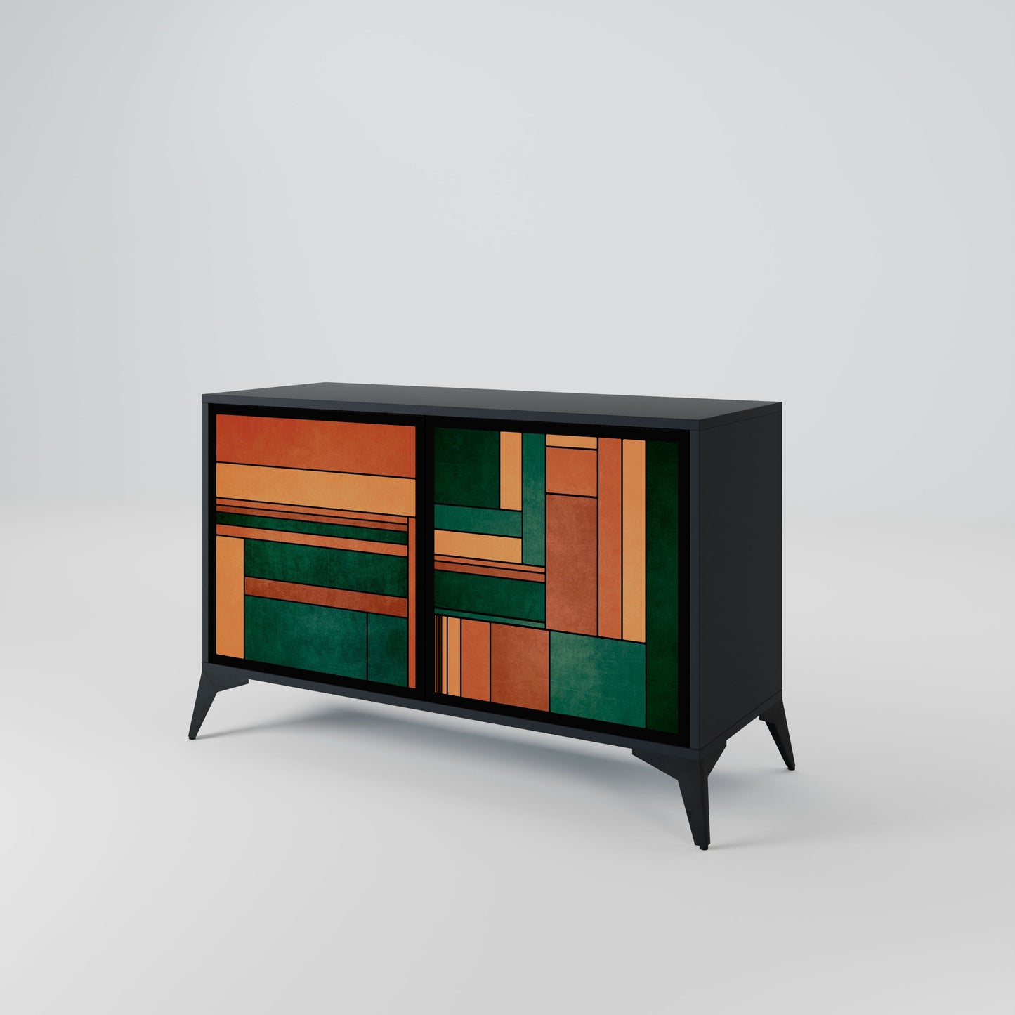 Credenza EARTHY FIGURES a 2 ante con finitura nera