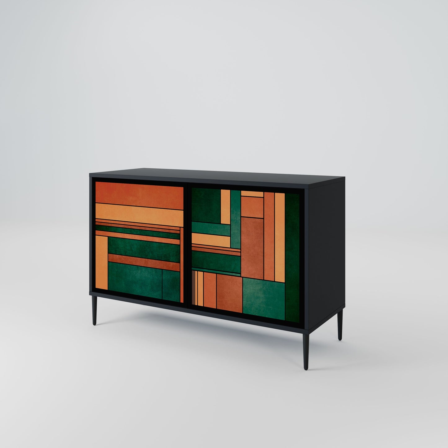 Credenza EARTHY FIGURES a 2 ante con finitura nera