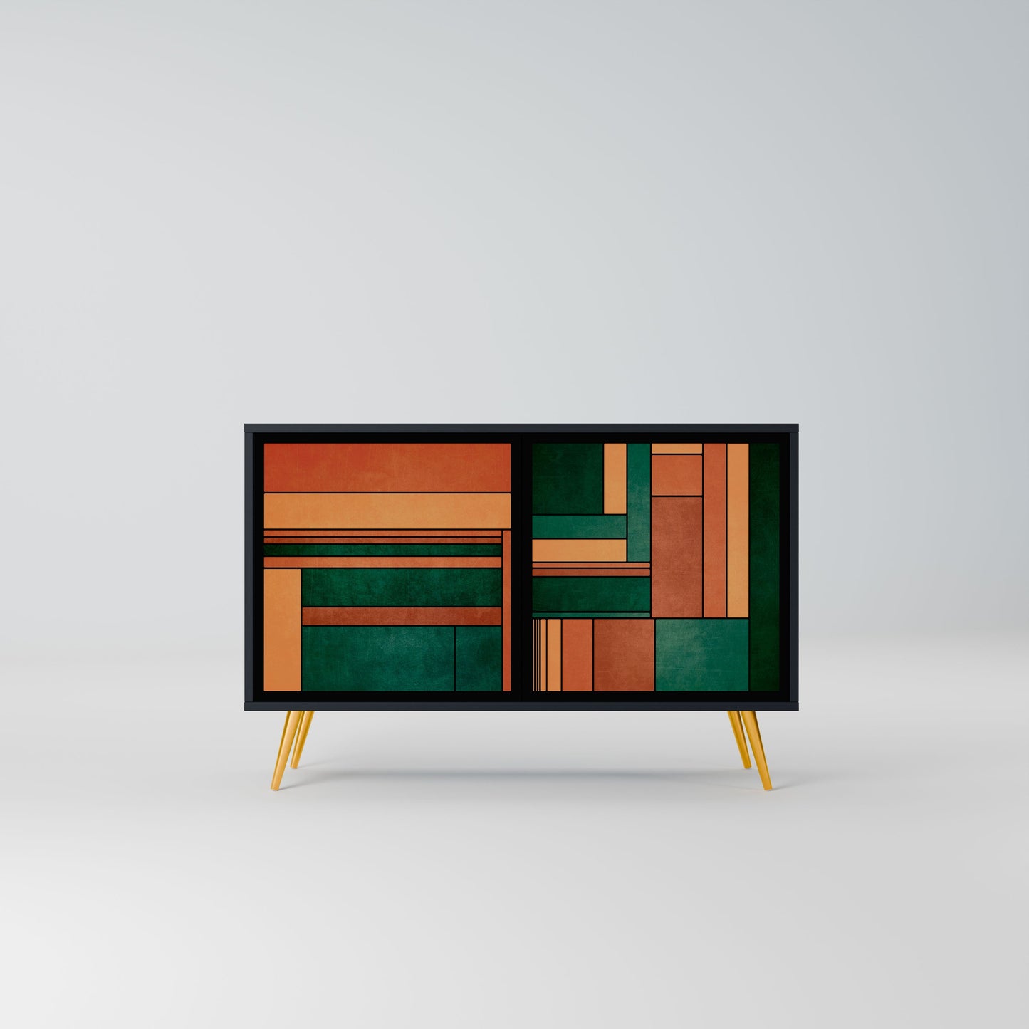 Credenza EARTHY FIGURES a 2 ante con finitura nera