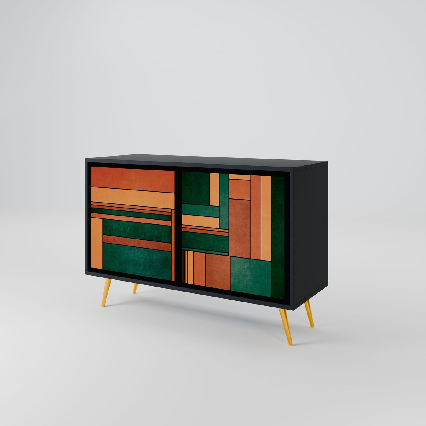 Credenza EARTHY FIGURES a 2 ante con finitura nera