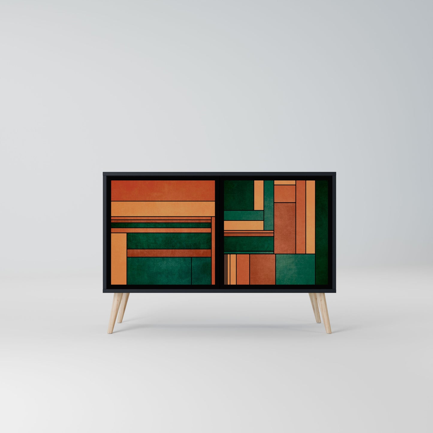 Credenza EARTHY FIGURES a 2 ante con finitura nera