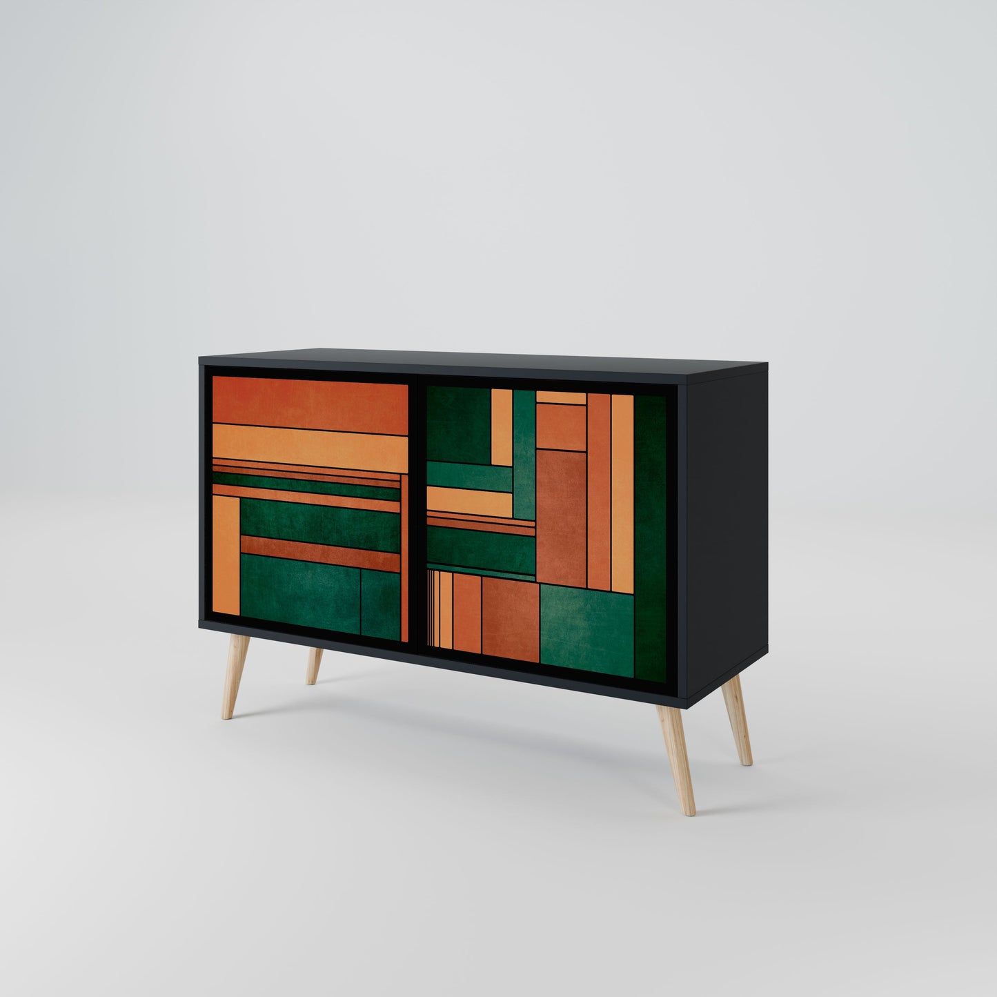 Credenza EARTHY FIGURES a 2 ante con finitura nera