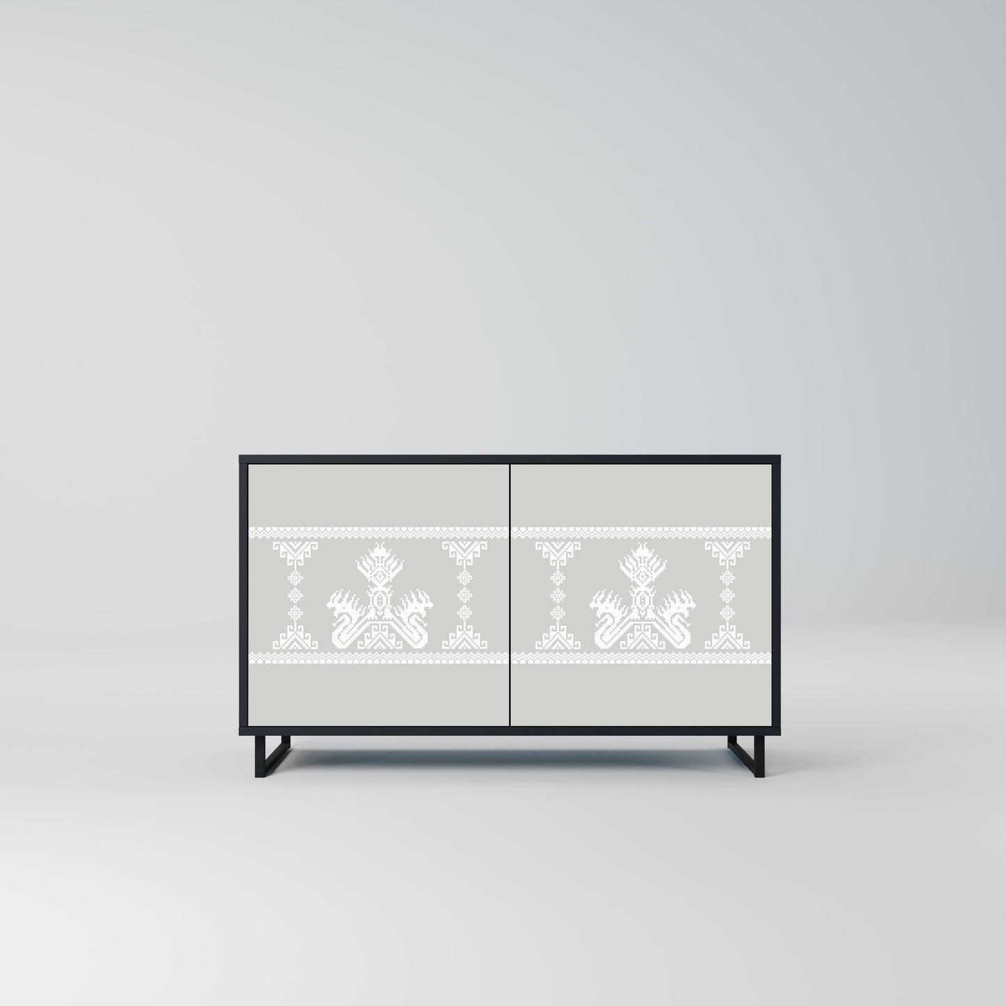 Credenza THAI GRAY a 2 ante in finitura nera