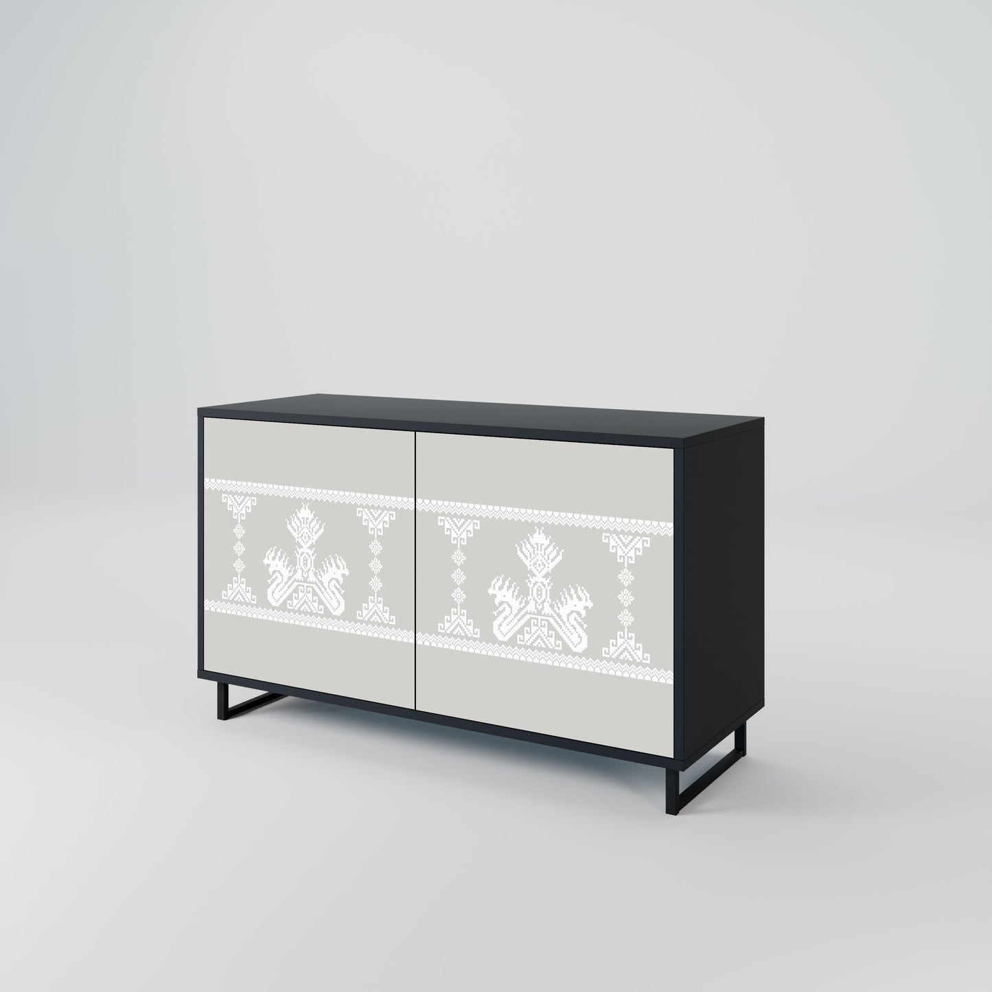 Credenza THAI GRAY a 2 ante in finitura nera