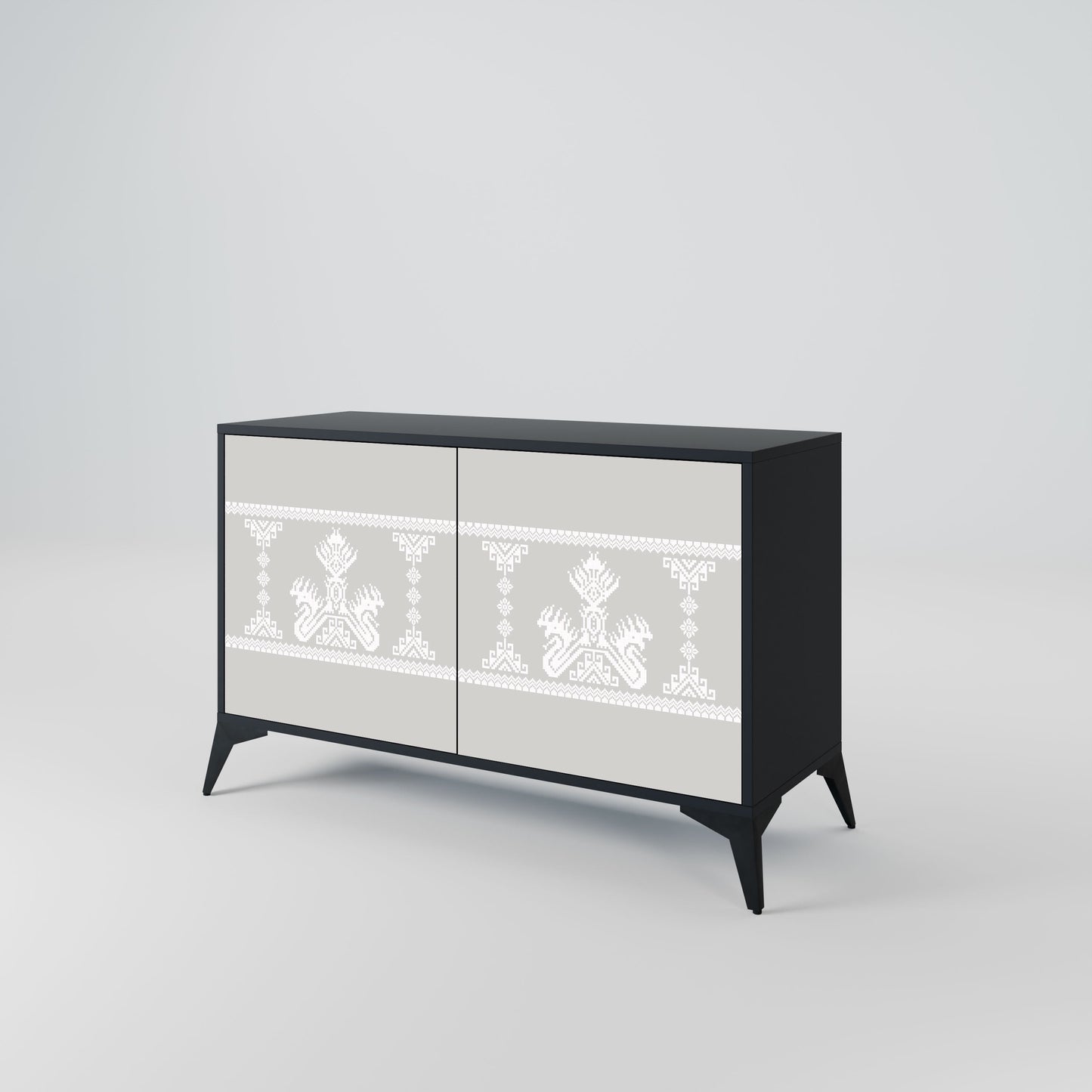 Credenza THAI GRAY a 2 ante in finitura nera