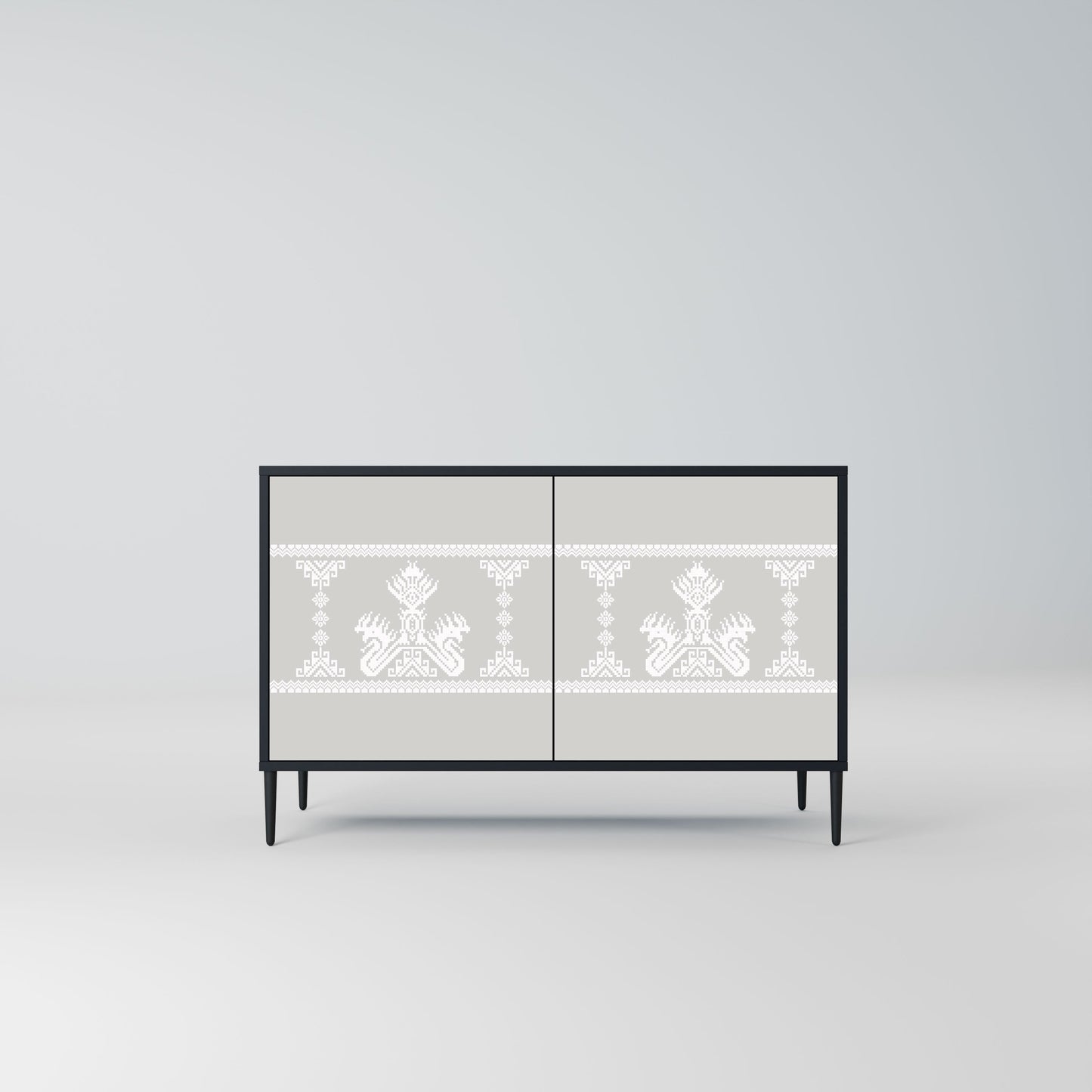 Credenza THAI GRAY a 2 ante in finitura nera