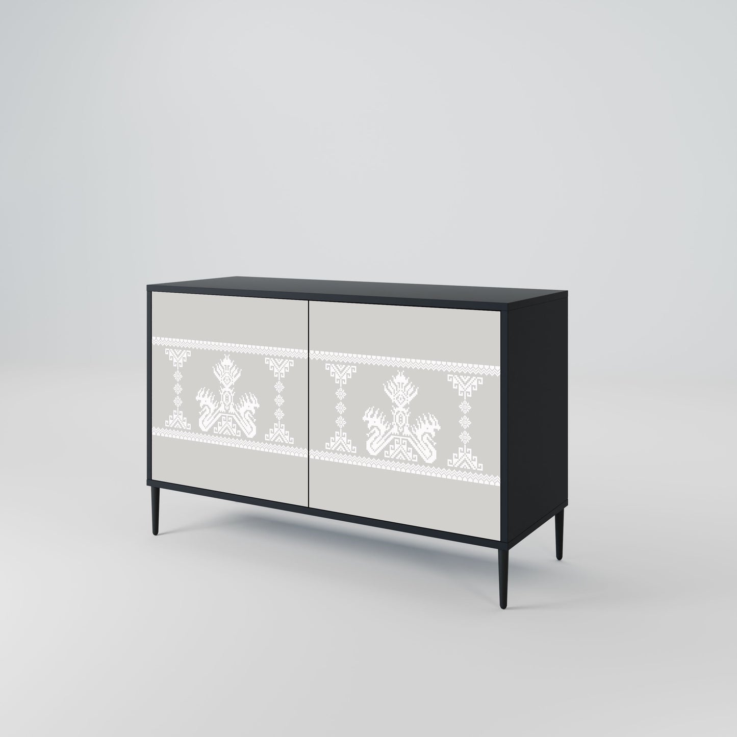 Credenza THAI GRAY a 2 ante in finitura nera